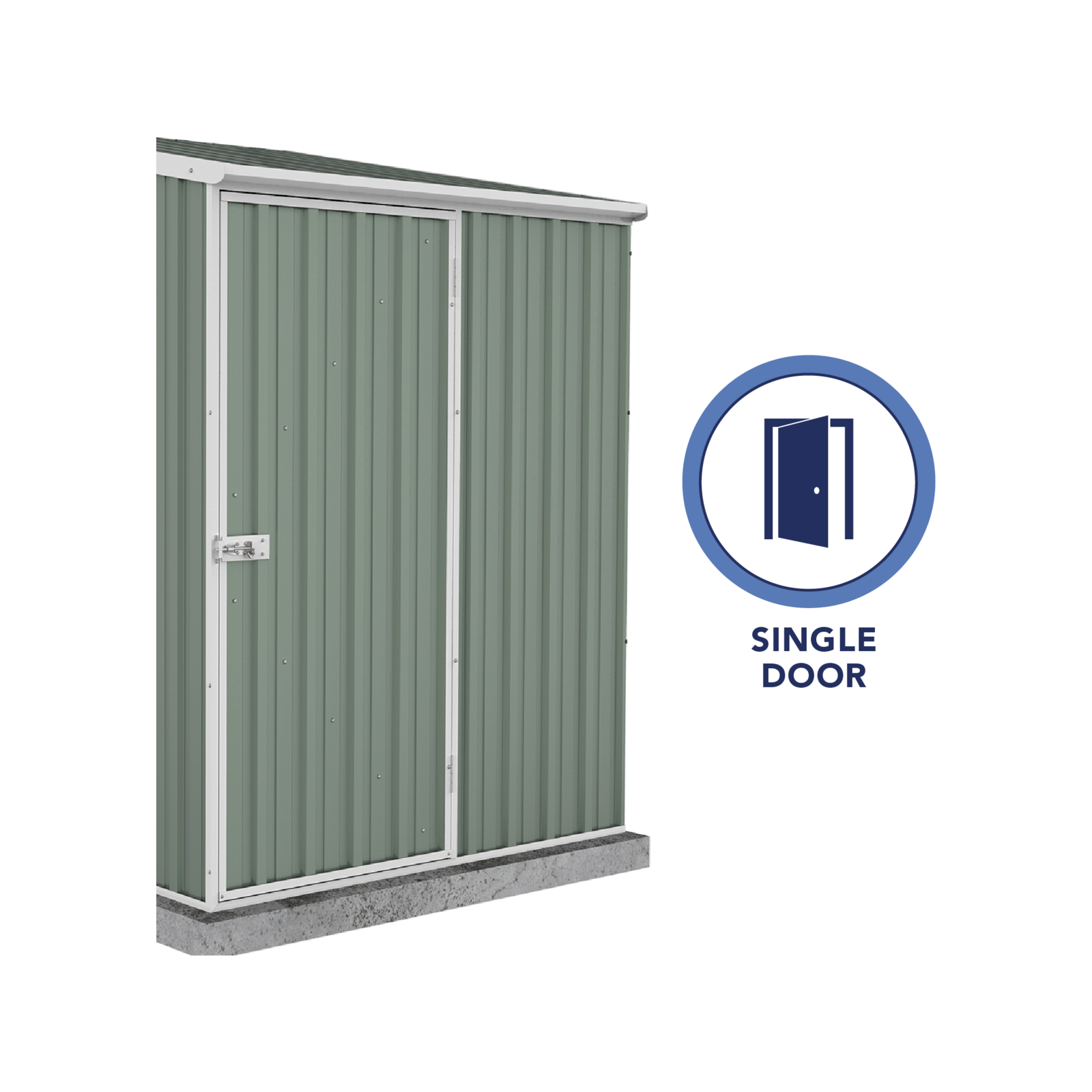 Absco Sheds 1.52 x 1.52 x 2.08m Pale Eucalypt Space Saver Single Door Garden Shed 5 Absco Sheds 1.52 x 1.52 x 2.08m Pale Eucalypt Space Saver Single Door Garden Shed