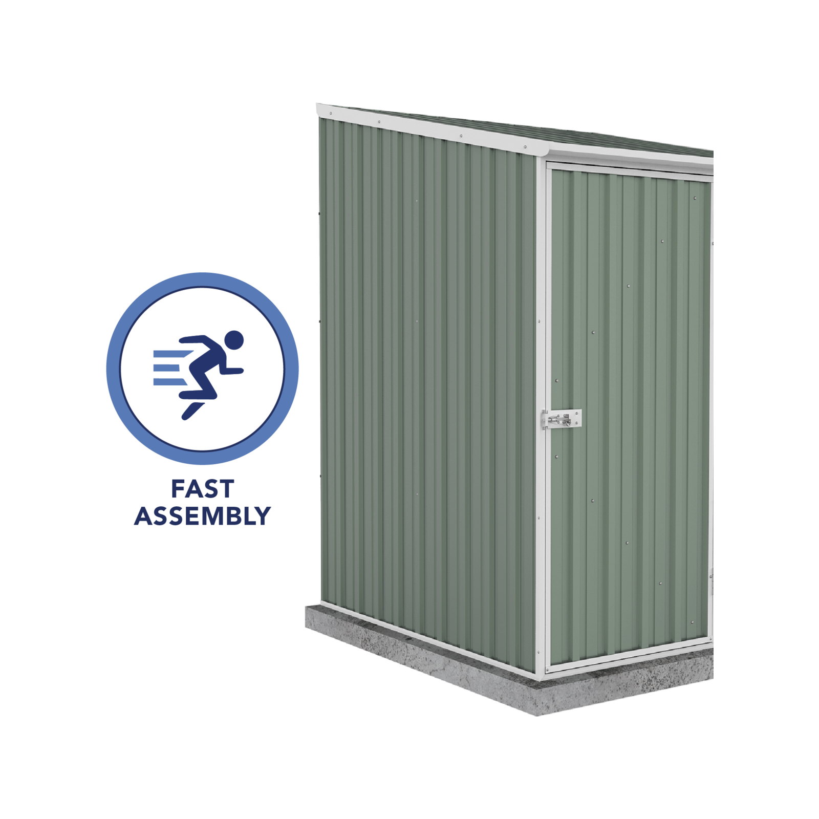 Absco Sheds 1.52 x 1.52 x 2.08m Pale Eucalypt Space Saver Single Door Garden Shed 6 Absco Sheds 1.52 x 1.52 x 2.08m Pale Eucalypt Space Saver Single Door Garden Shed
