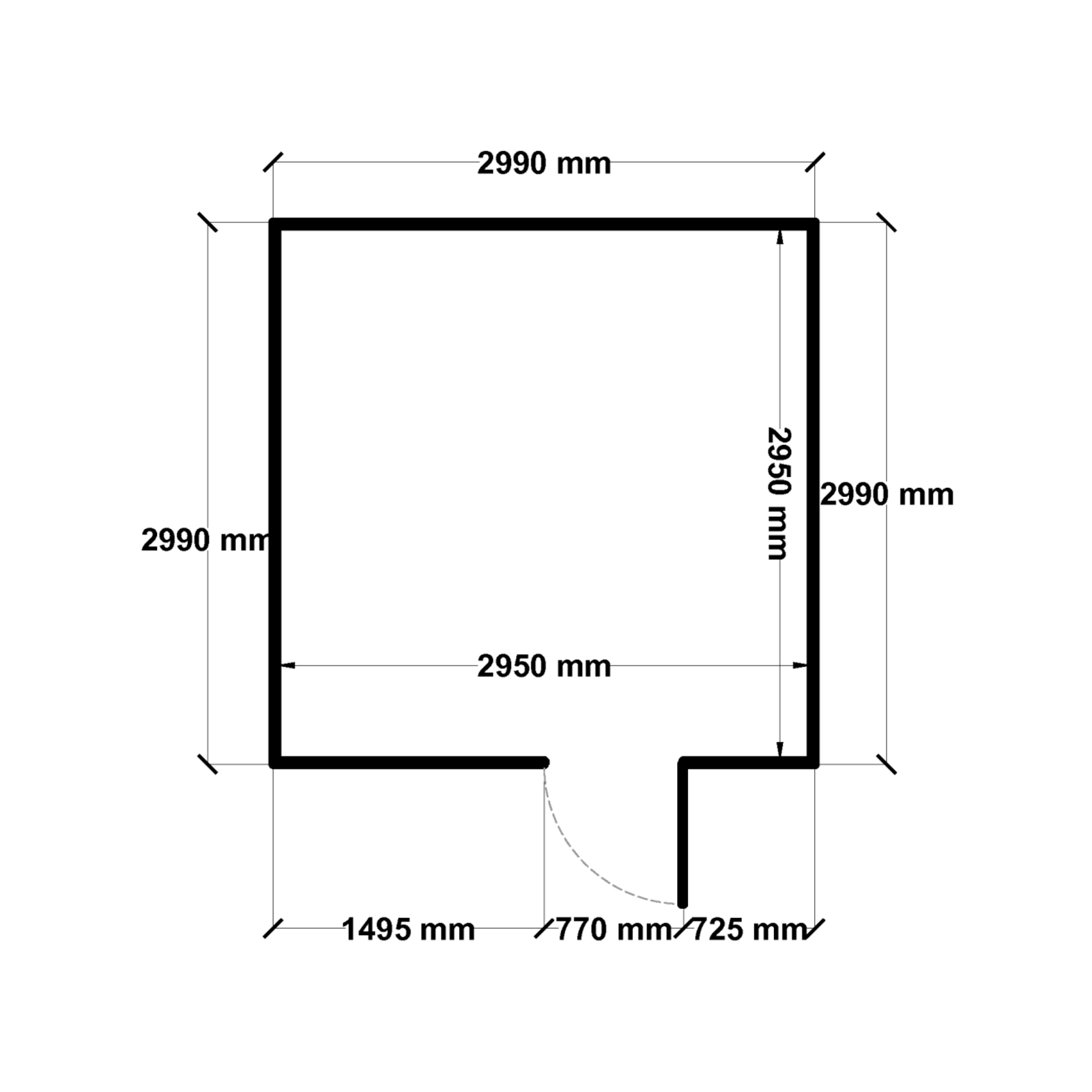 Build-a-Shed 3 x 3 x 2.3m Gable Single Hinged Door Shed - Cream