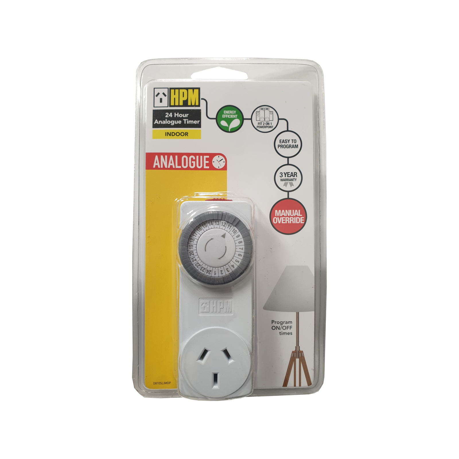 HPM Slimline 24HR Analogue Timer