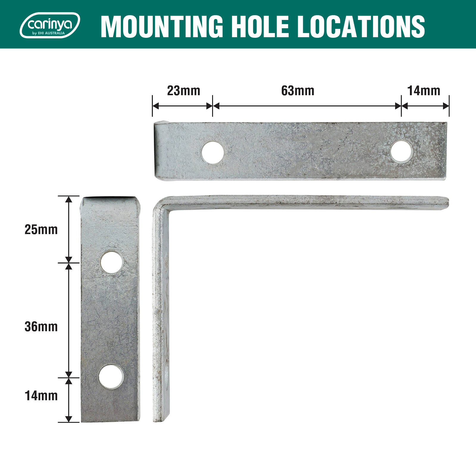Carinya 100 x 75mm Zinc Plated Heavy Duty Angle Bracket 7 Carinya 100 x 75mm Zinc Plated Heavy Duty Angle Bracket