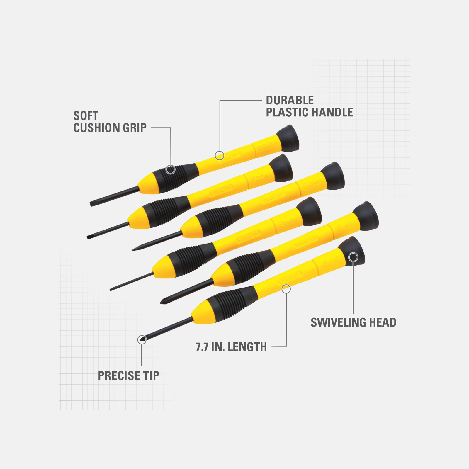 Stanley 6 Piece Precision Screwdriver Set 4 Stanley 6 Piece Precision Screwdriver Set