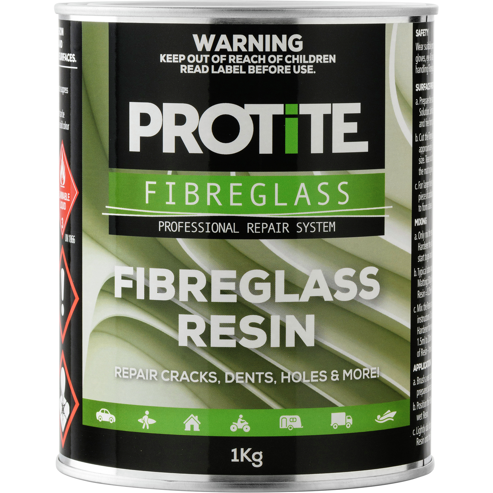 Protite 1kg Fibreglass Resin