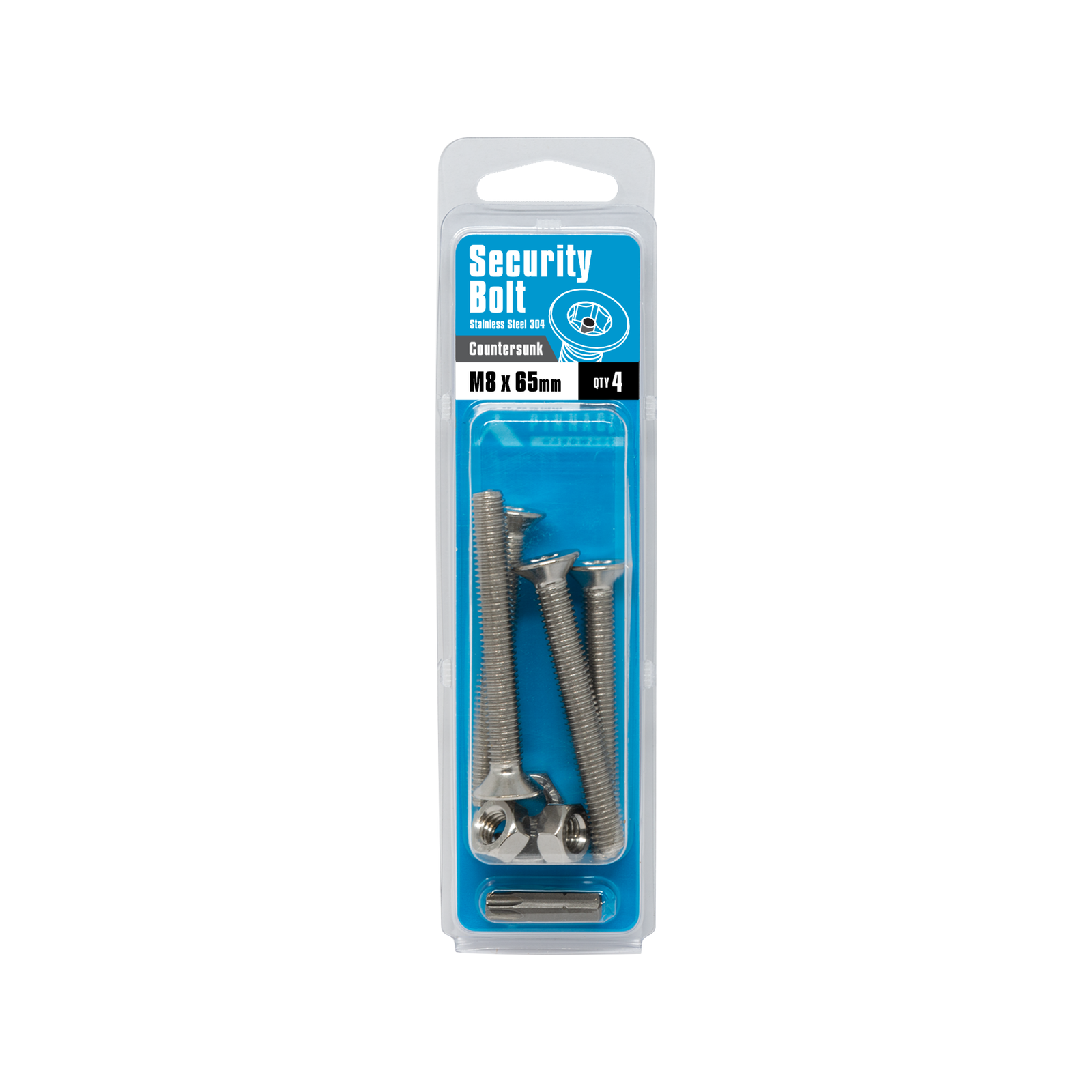 Pinnacle M8 x 65mm Stainless Steel Security Bolts - 4 Pack