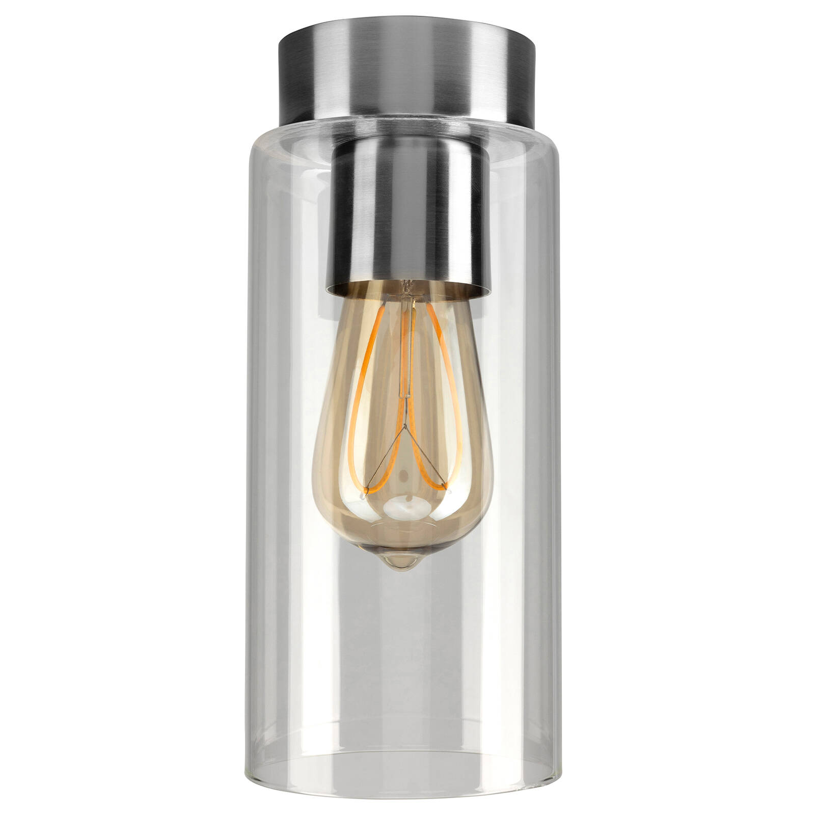 Brilliant 10cm Brushed Chrome Juno DIY Install Batten Fix Light Shade