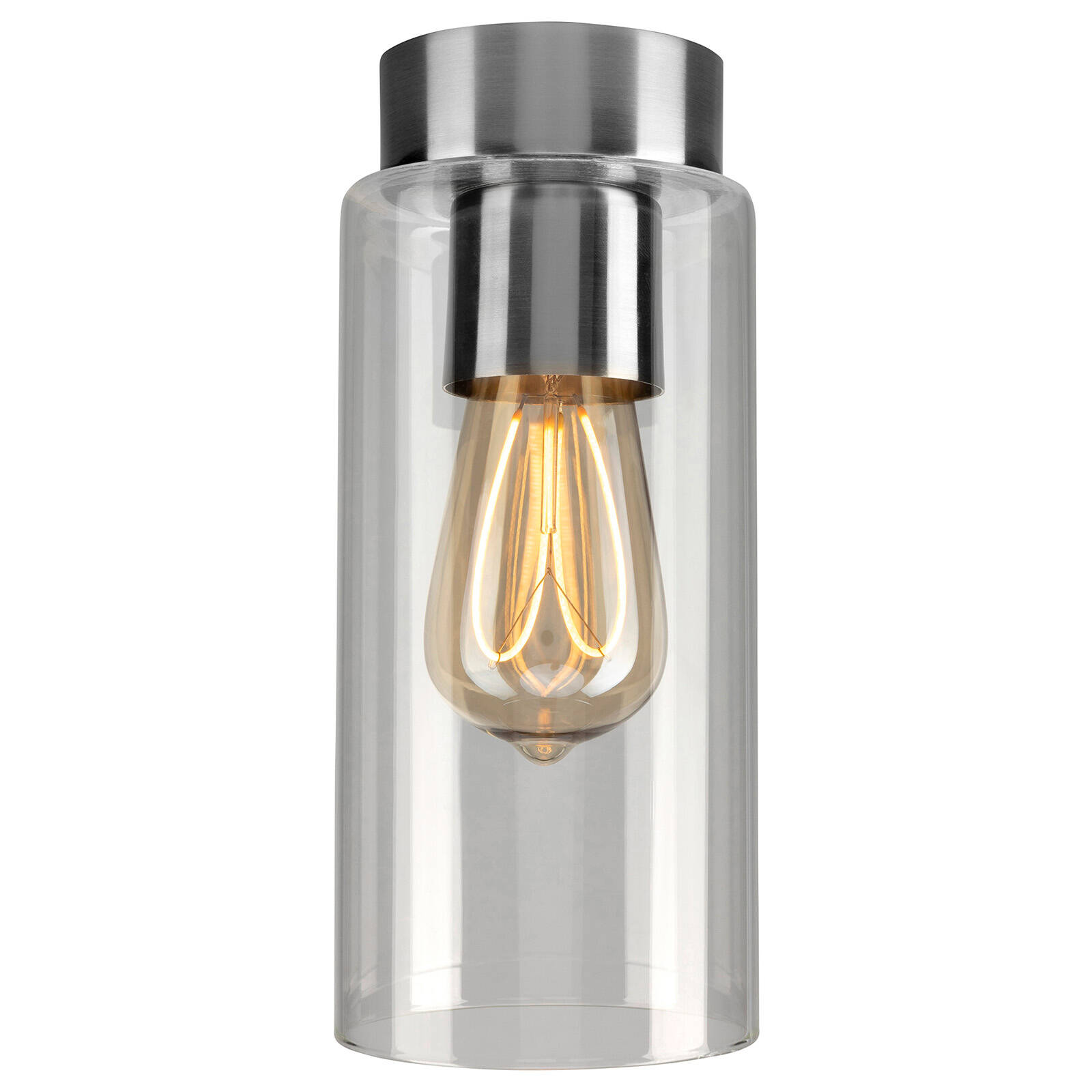 Brilliant 10cm Brushed Chrome Juno DIY Install Batten Fix Light Shade 3 Brilliant 10cm Brushed Chrome Juno DIY Install Batten Fix Light Shade