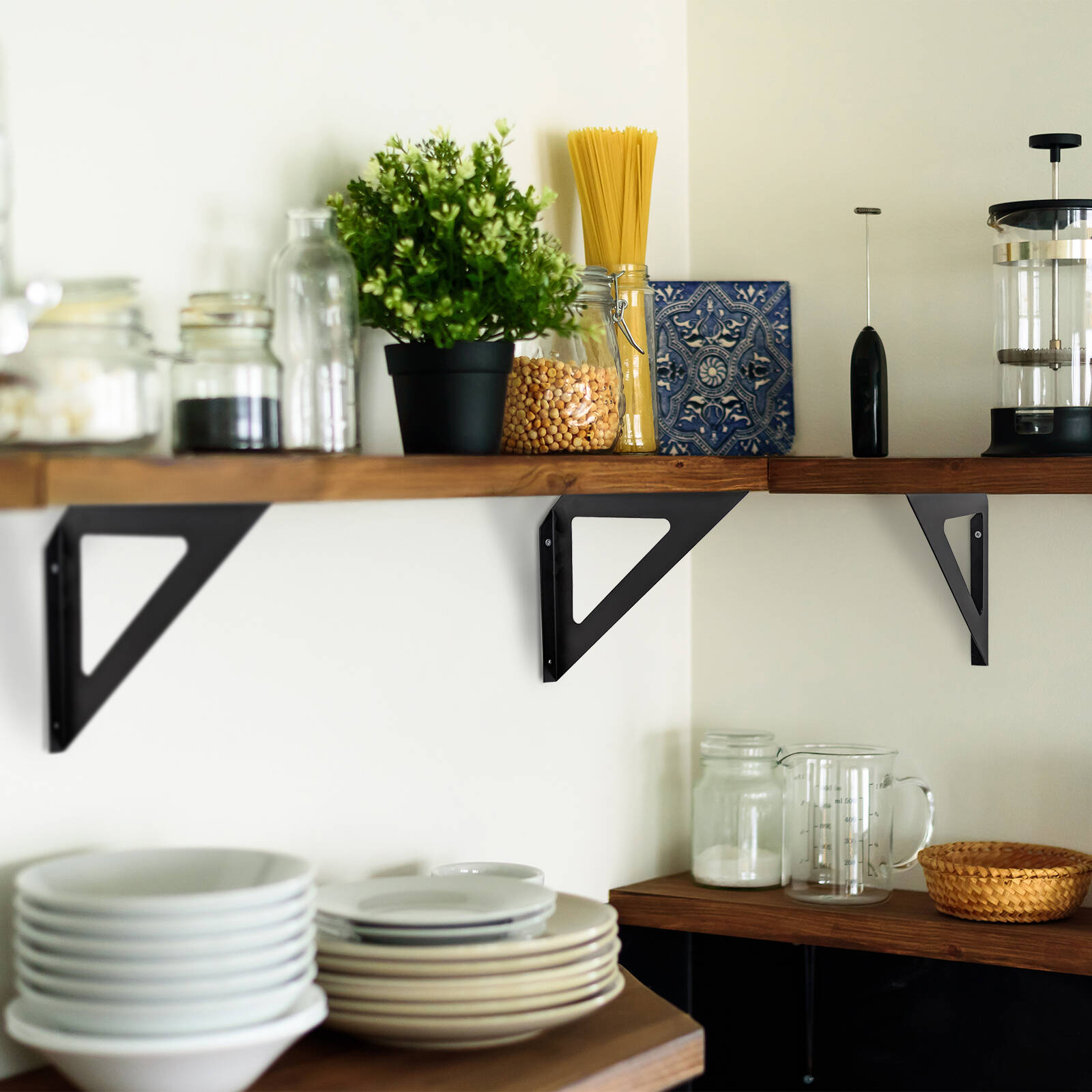 Carinya 240 x 240mm Black Triangle Stayed Bracket 4 Carinya 240 x 240mm Black Triangle Stayed Bracket