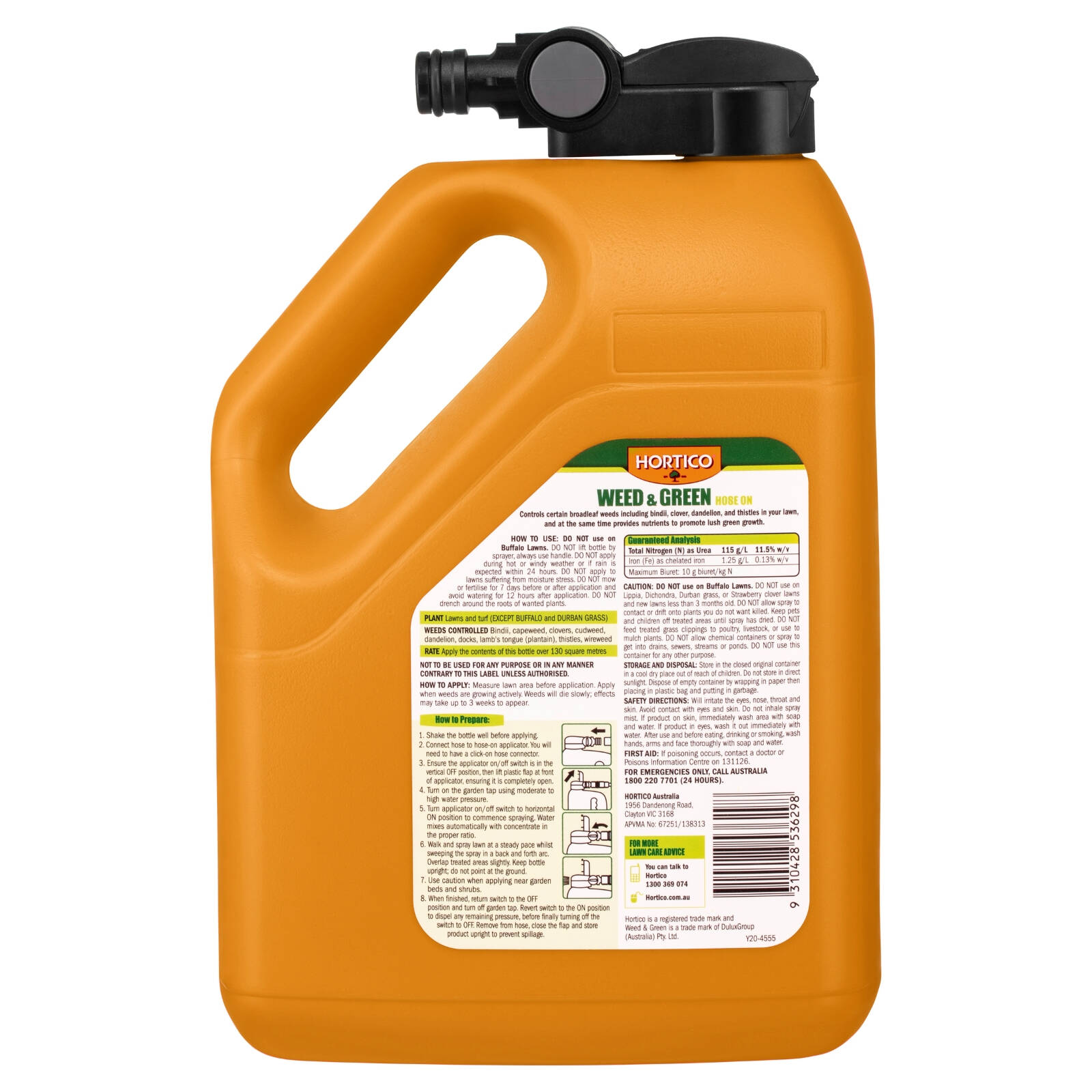 Hortico 2L Weed & Green Hose On Weed Killer & Fertiliser