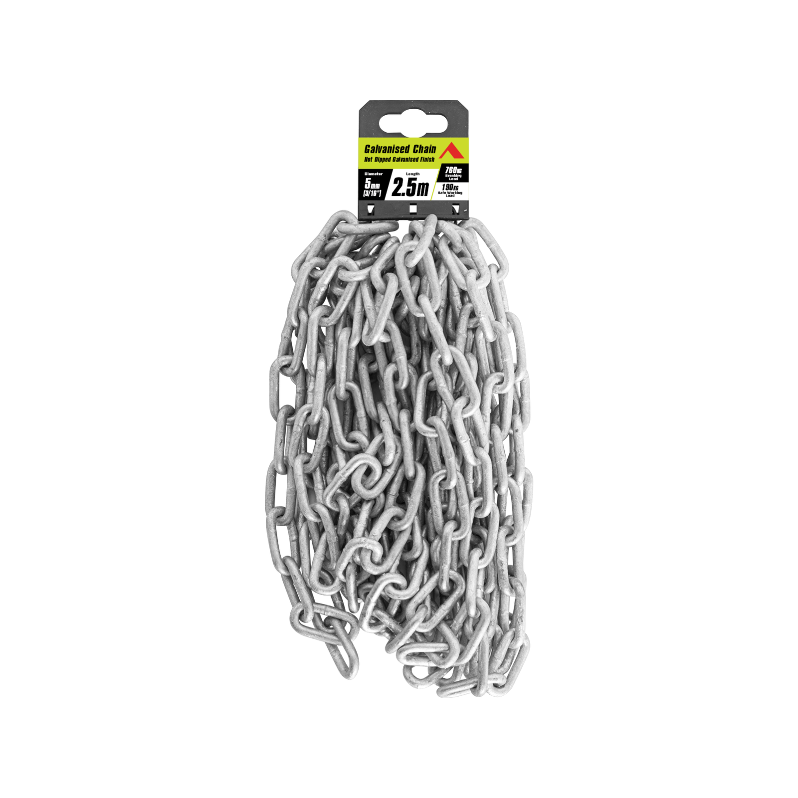 Pinnacle 5mm (3/16") x 2.5m Galvanised Chain