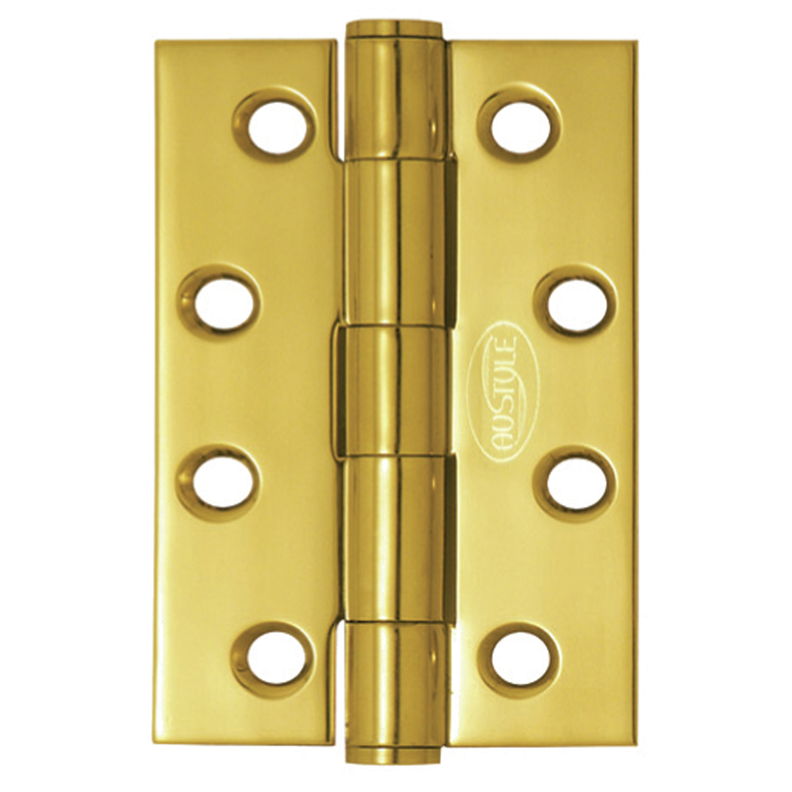 Austyle 100 x 75 x 2.5mm Polished Brass Fixed Pin Hinge