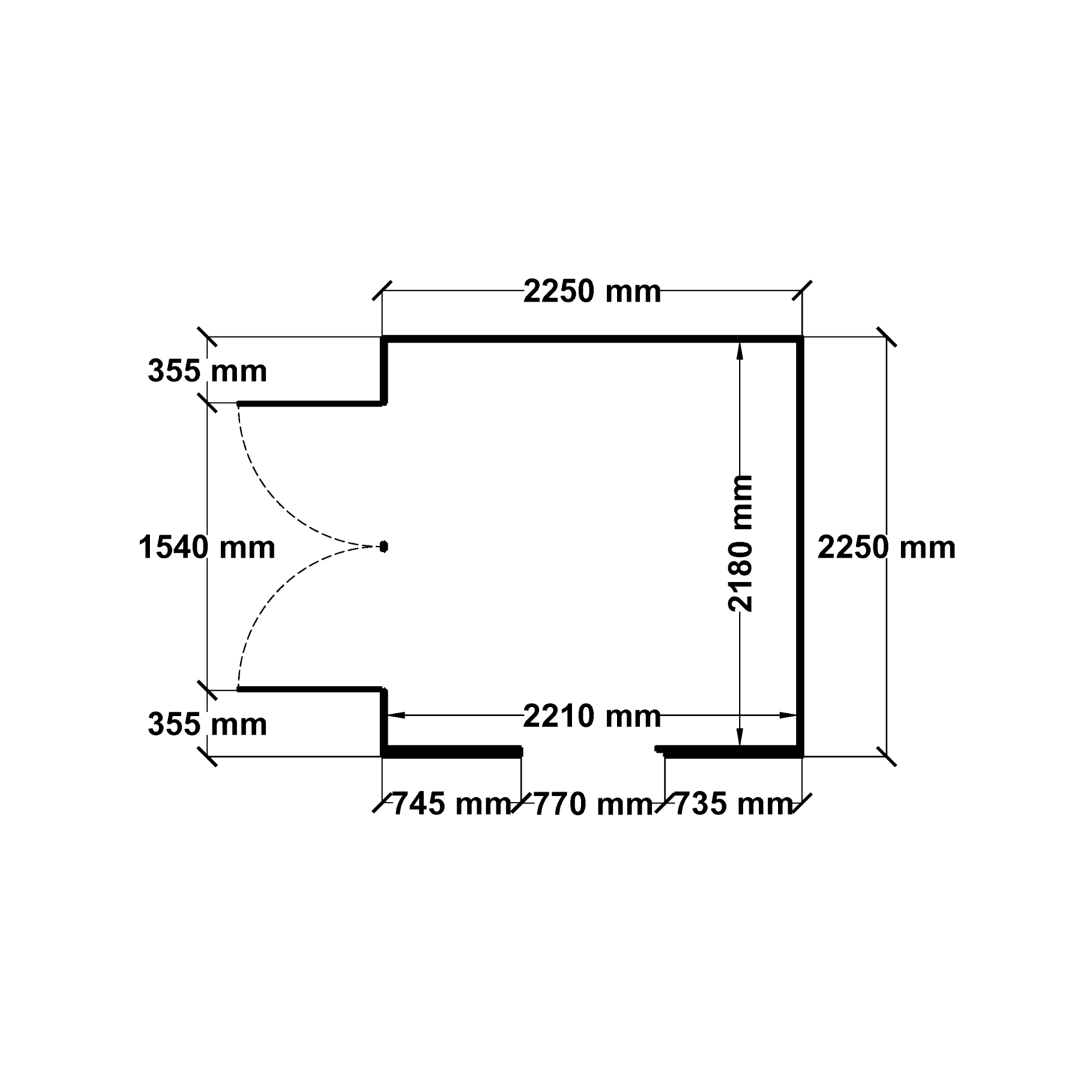 Build-a-Shed 2.3 x 2.3 x 2.3m Gable Single Sliding Side Door Shed - Zinc