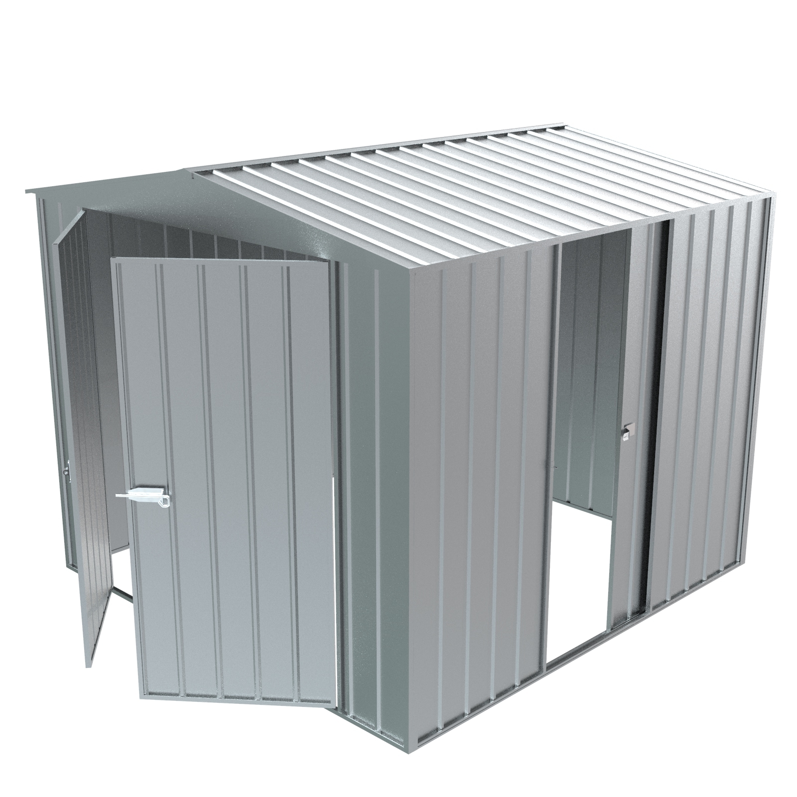 Build-a-Shed 2.3 x 2.3 x 2.3m Gable Single Sliding Side Door Shed - Zinc