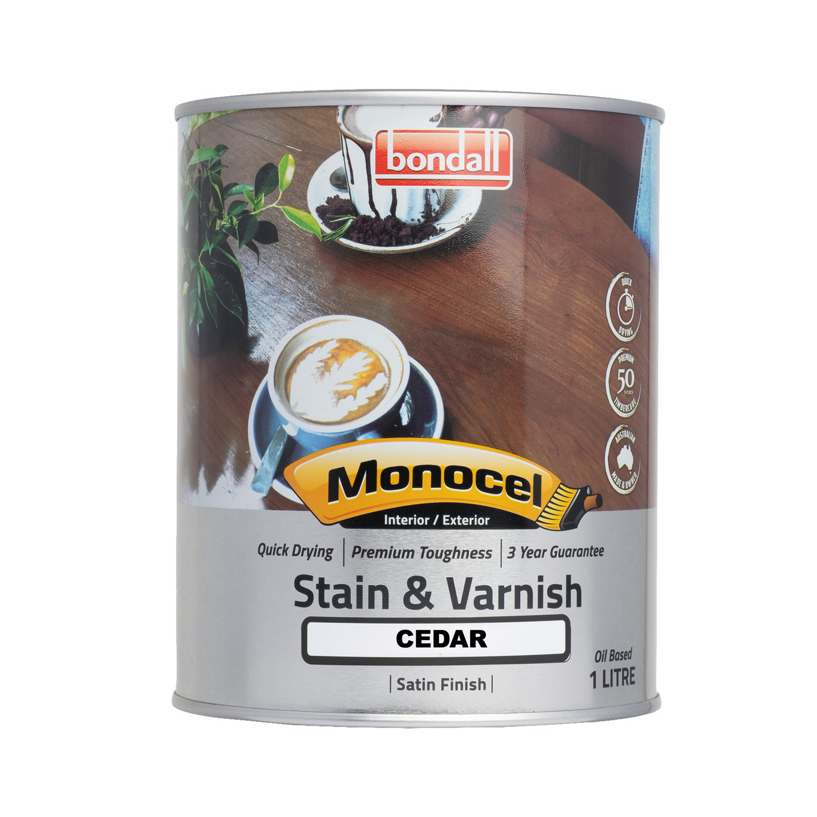 Bondall 1L Cedar Monocel Stain And Varnish - Cedar