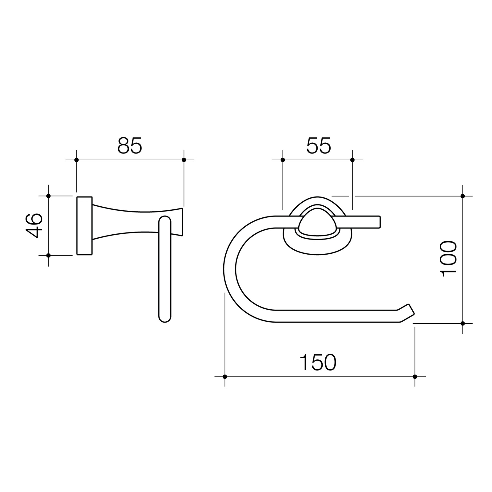 Caroma Polished Chrome Acacia Toilet Roll Holder