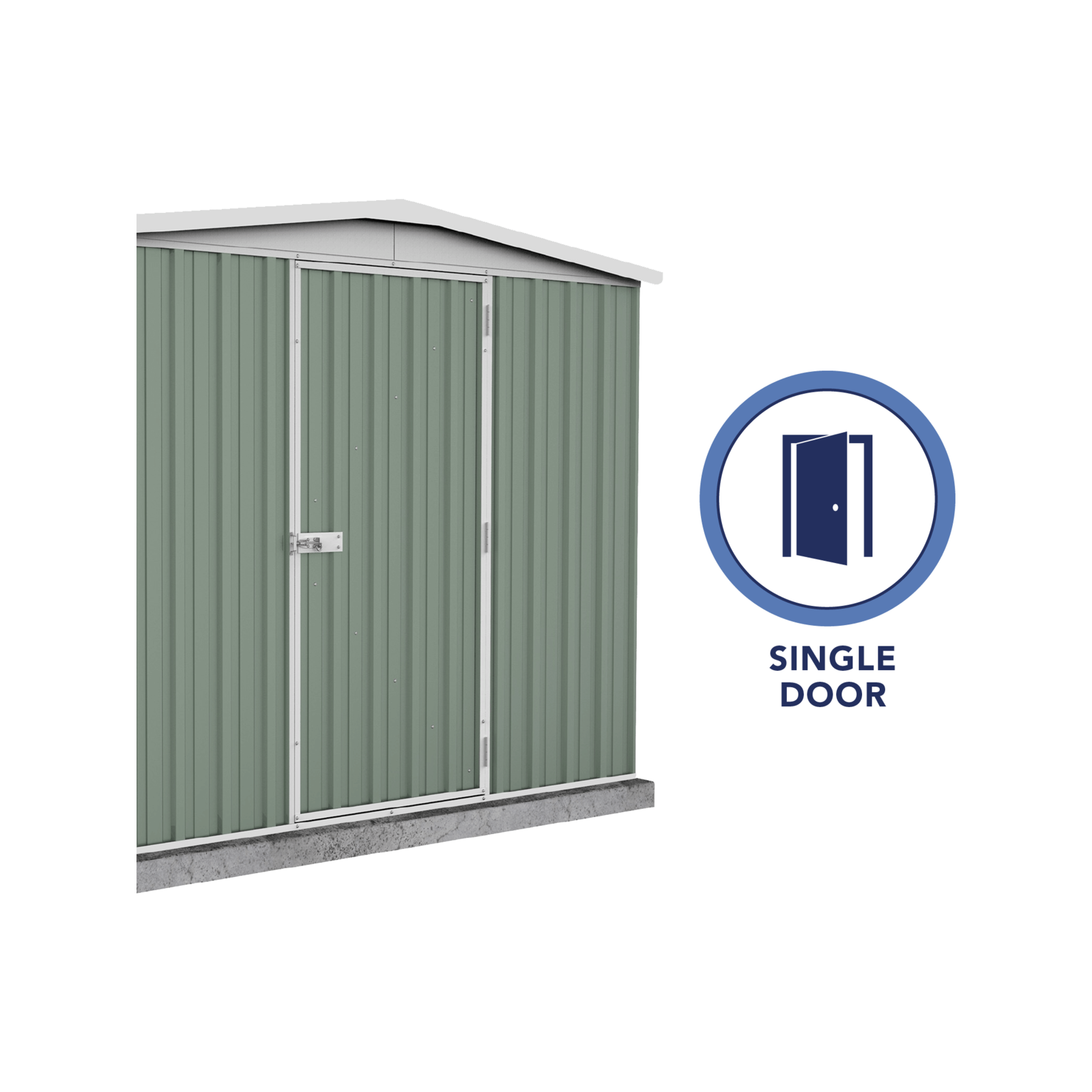Absco Sheds 2.26 x 1.44 x 2.0m Pale Eucalypt Regent Single Door Garden Shed 3 Absco Sheds 2.26 x 1.44 x 2.0m Pale Eucalypt Regent Single Door Garden Shed