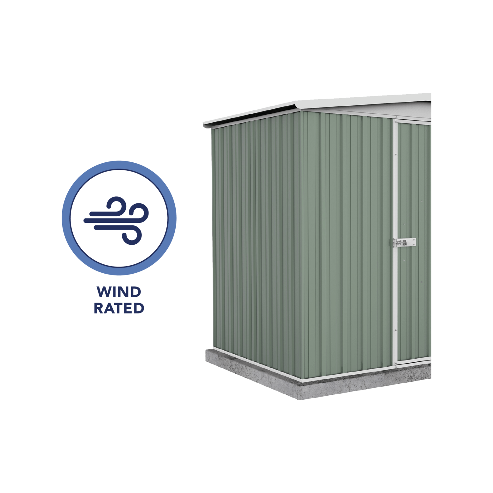 Absco Sheds 2.26 x 1.44 x 2.0m Pale Eucalypt Regent Single Door Garden Shed 4 Absco Sheds 2.26 x 1.44 x 2.0m Pale Eucalypt Regent Single Door Garden Shed