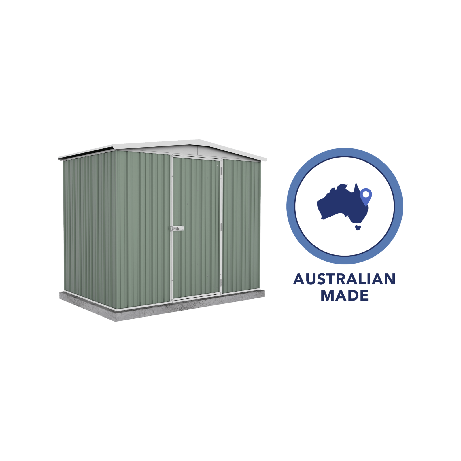 Absco Sheds 2.26 x 1.44 x 2.0m Pale Eucalypt Regent Single Door Garden Shed 6 Absco Sheds 2.26 x 1.44 x 2.0m Pale Eucalypt Regent Single Door Garden Shed