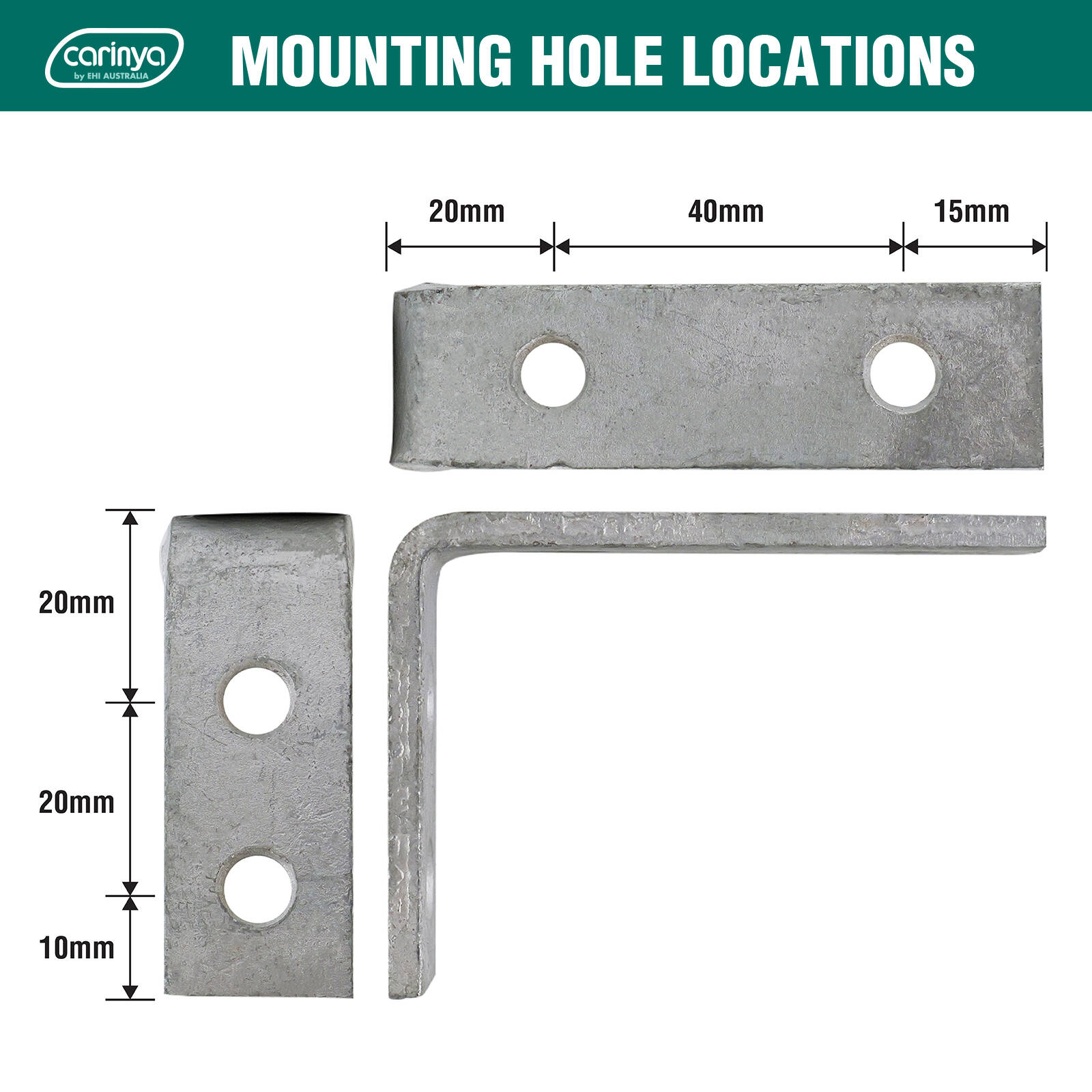Carinya 75 x 50mm Galvanised Angle Bracket - 4 Pack