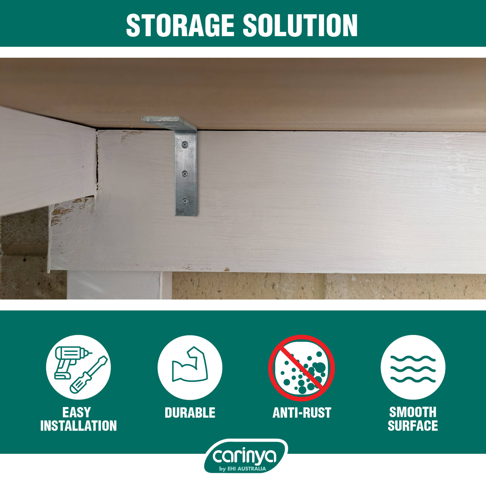 Carinya 75 x 50mm Galvanised Angle Bracket - 4 Pack