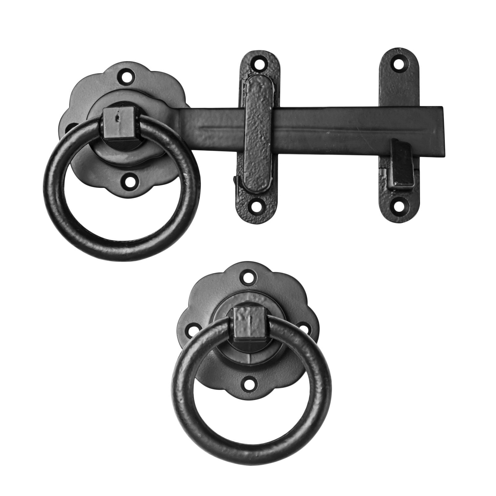 Pinnacle Smooth Black Gate Ring Latch