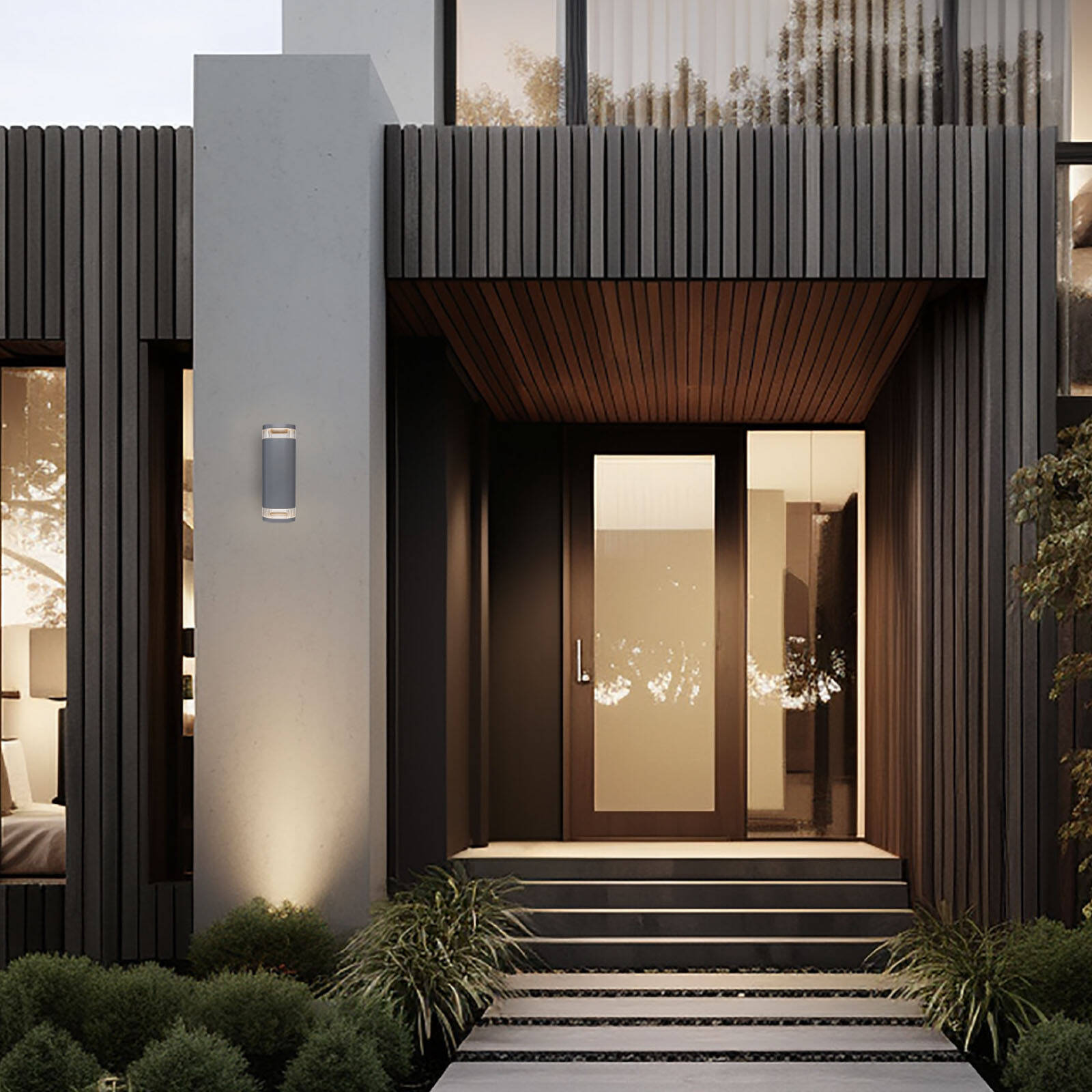 Brilliant 8W Charcoal LED Ventnor Up Down Wall Light