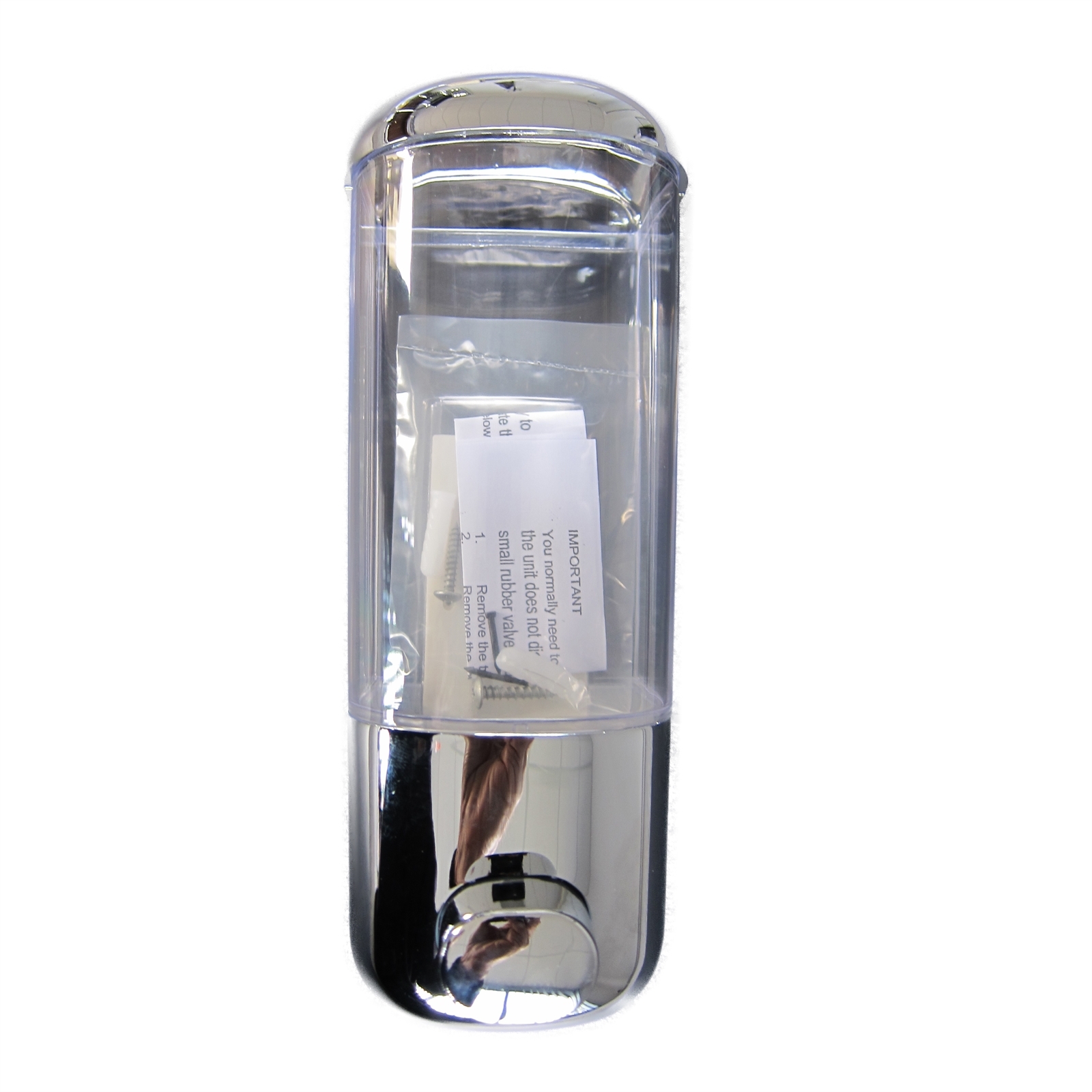 Handi Homes Chrome/Clear Single Compartment Liquid Dispenser