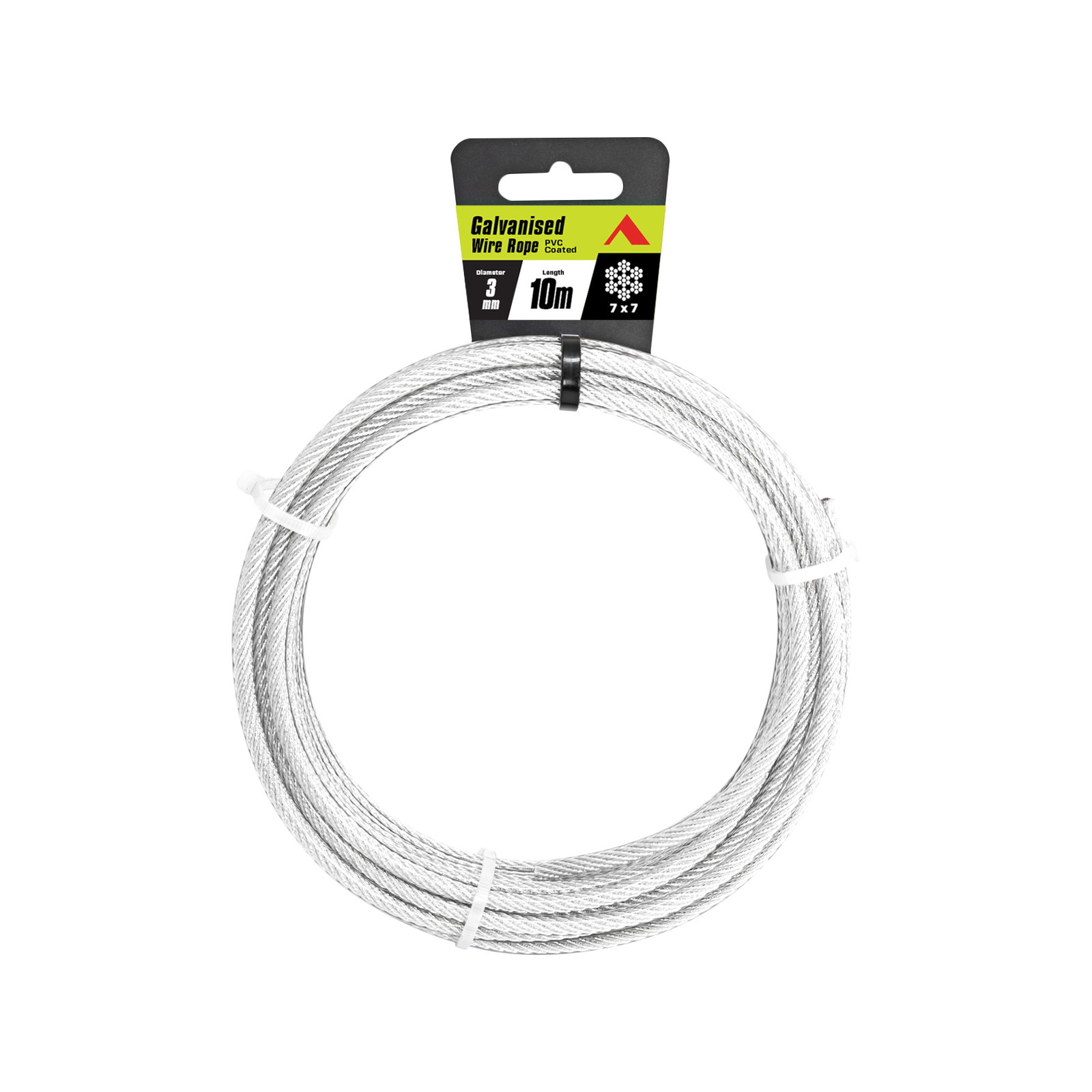 Pinnacle 3mm x 10m Galvanised PVC Coated Wire Rope