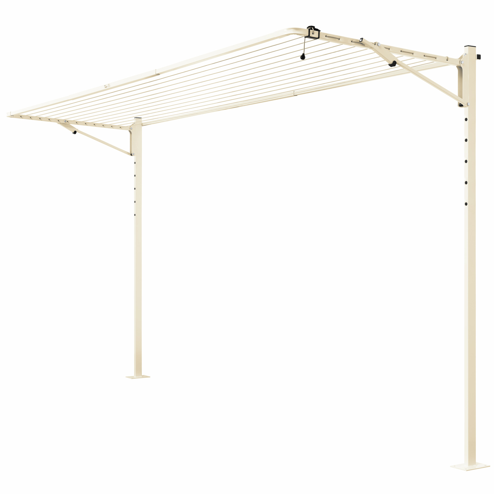 Austral 3.3m Classic Cream Fold Down Clothesline Accessory Plated Ground Mount Kit