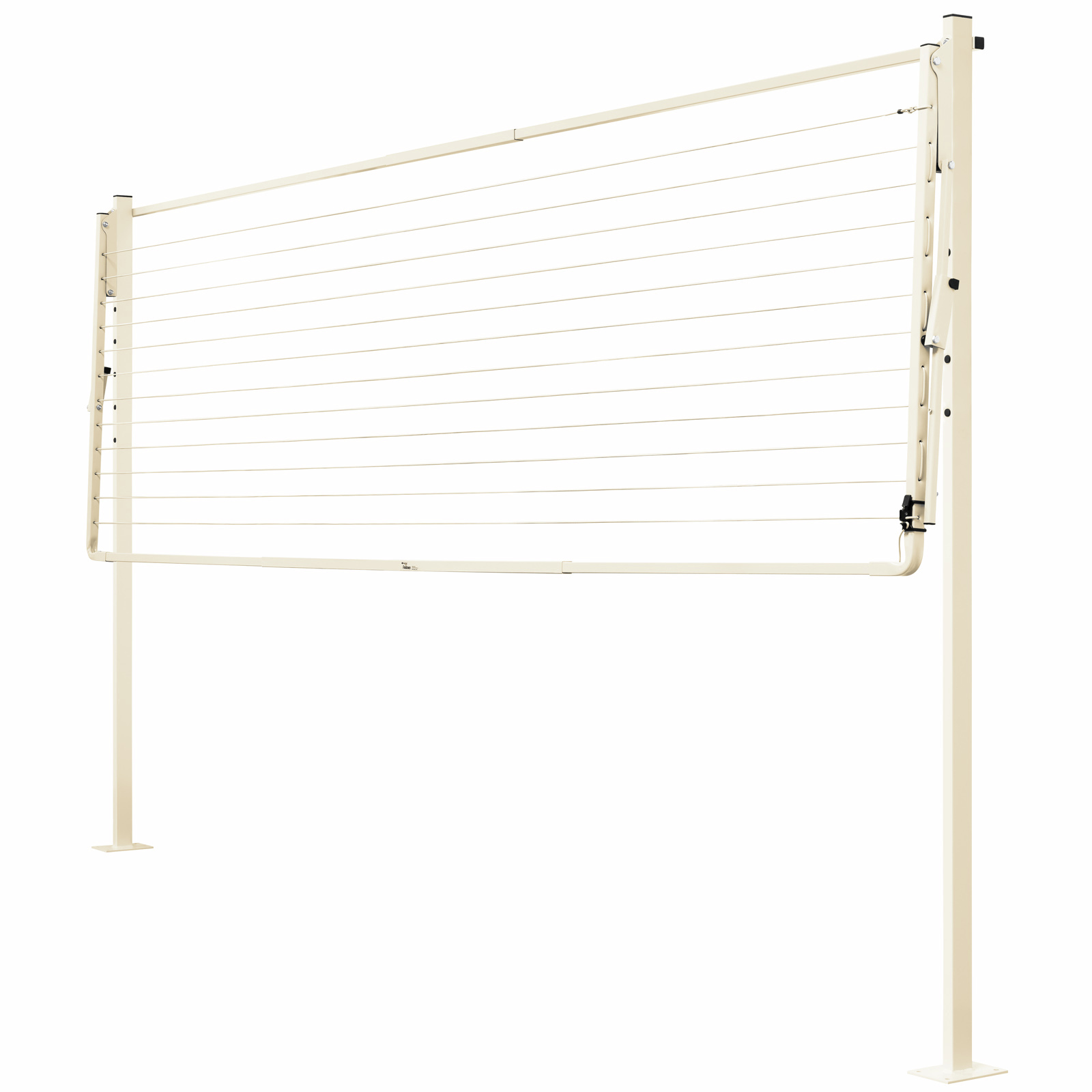 Austral 3.3m Classic Cream Fold Down Clothesline Accessory Plated Ground Mount Kit