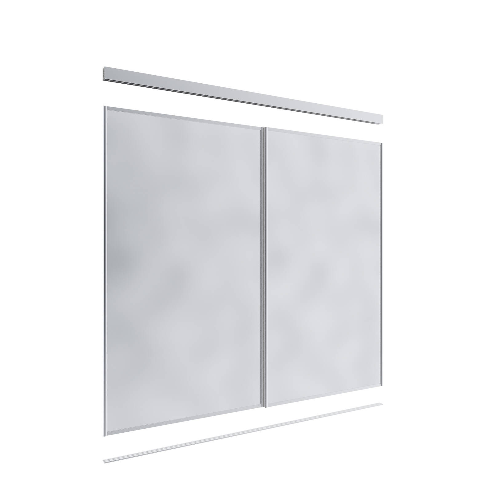 Lugna 2100 x 1801 - 2400mm 2 Mirror Wardrobe Door Custom Made Package