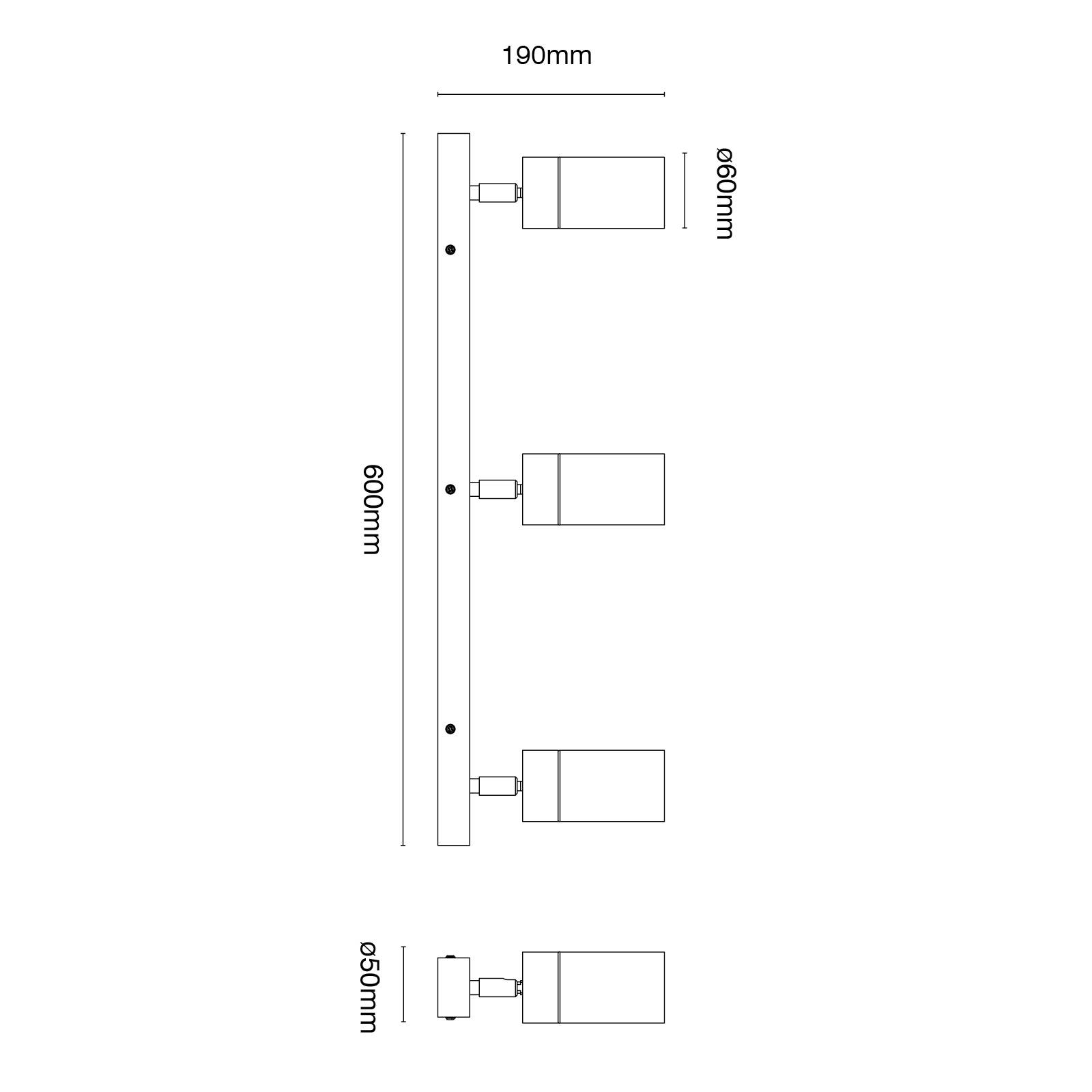 Brilliant Stainless Steel Coolum Exterior 3 Head Wall Light