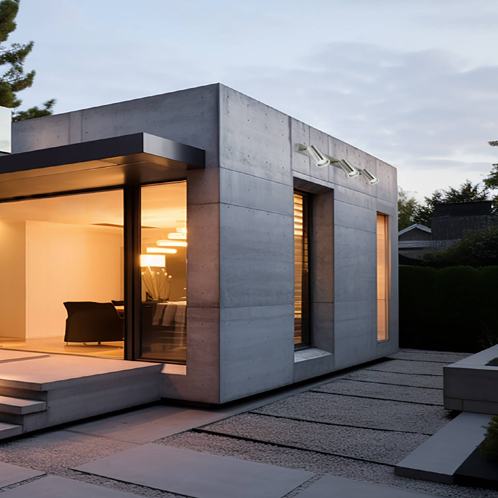 Brilliant Stainless Steel Coolum Exterior 3 Head Wall Light 3 Brilliant Stainless Steel Coolum Exterior 3 Head Wall Light