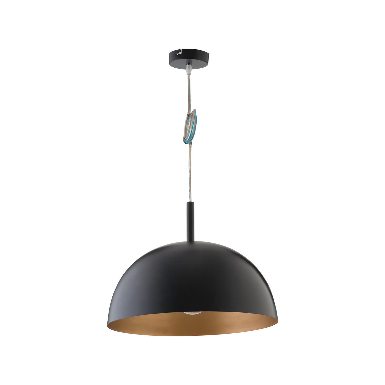Verve Design 60W Black and Gold Metal Dome Pendant Light