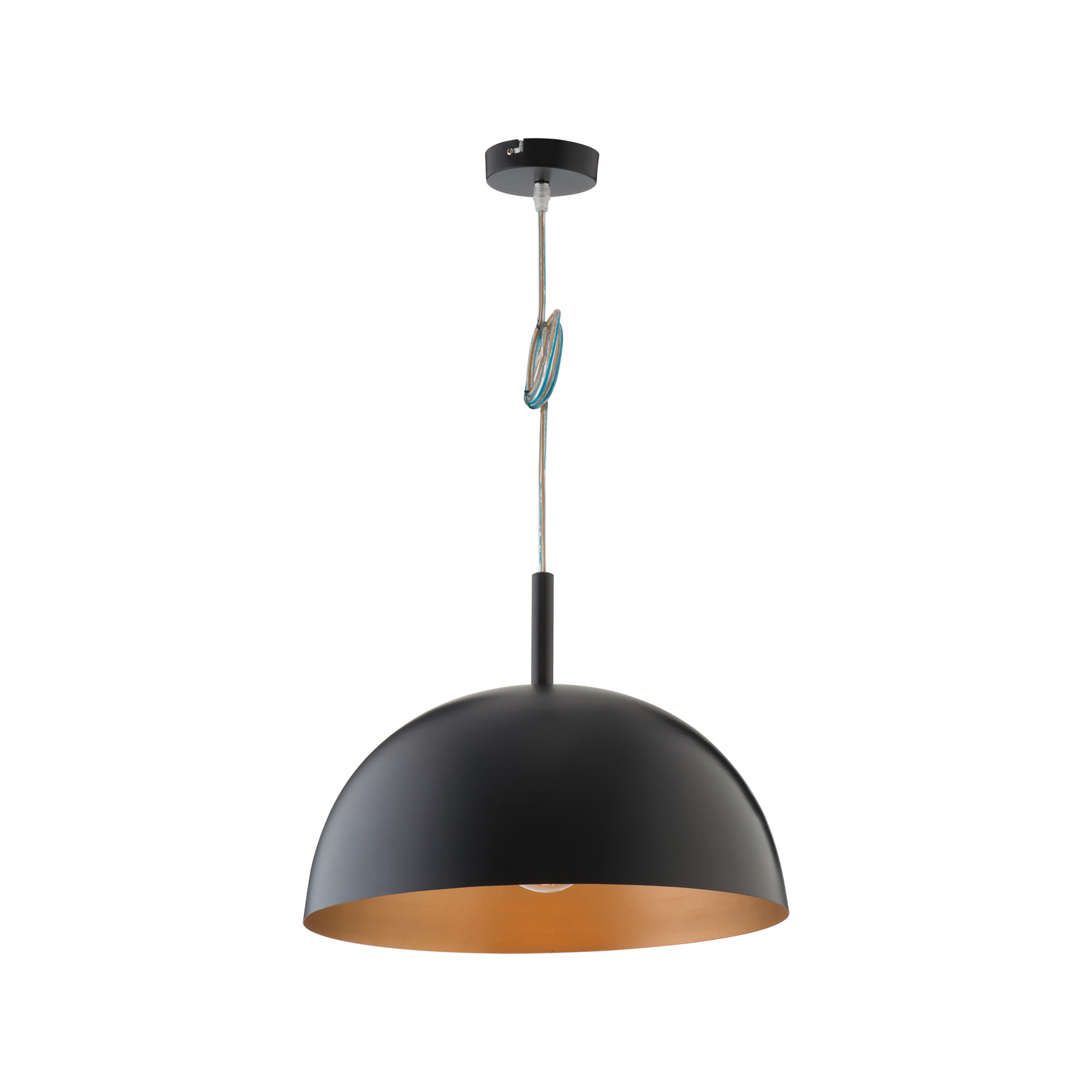 Verve Design 60W Black and Gold Metal Dome Pendant Light 4 Verve Design 60W Black and Gold Metal Dome Pendant Light