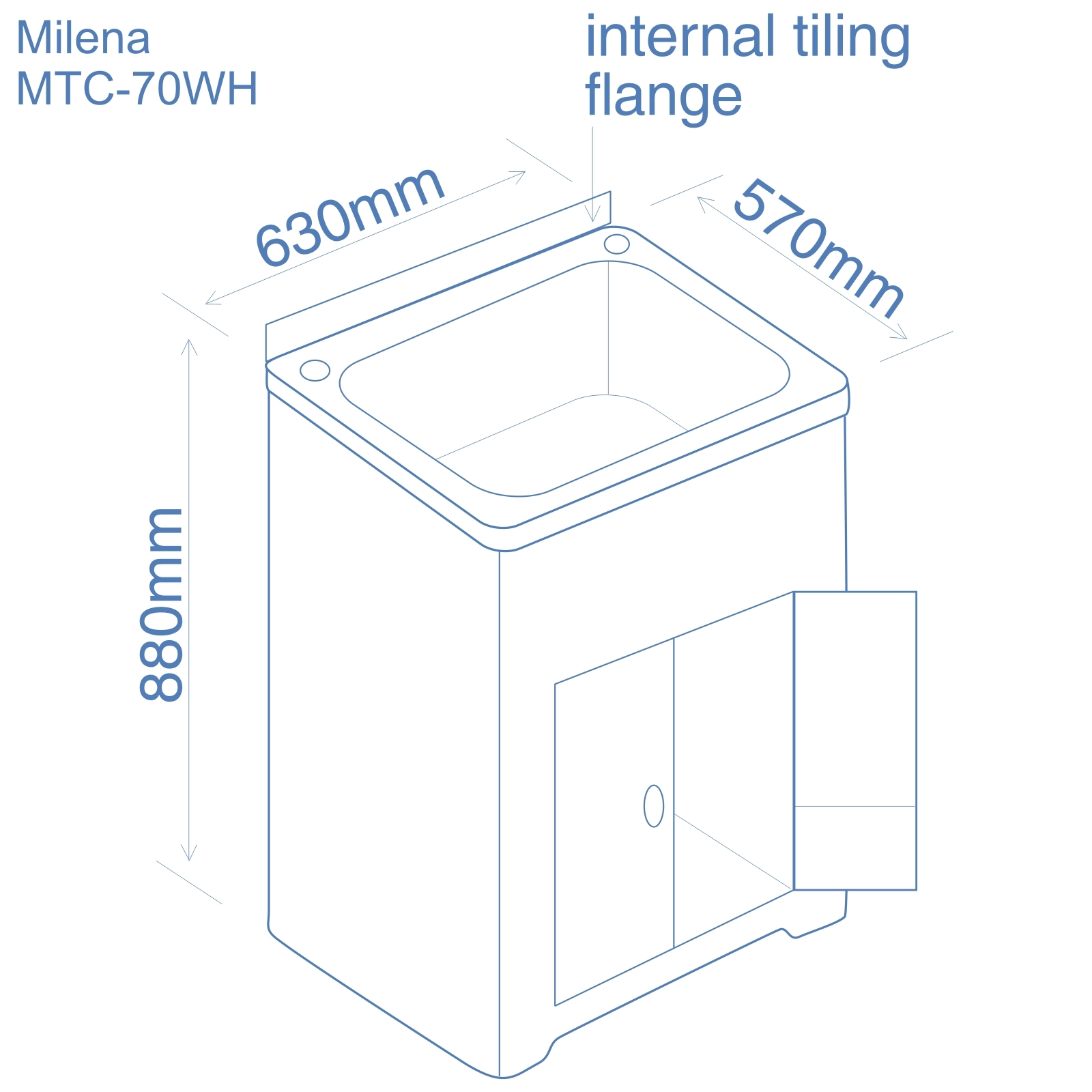 Milena LAUNDRY KING - 70L Laundry Trough And Cabinet 3 Milena LAUNDRY KING - 70L Laundry Trough And Cabinet