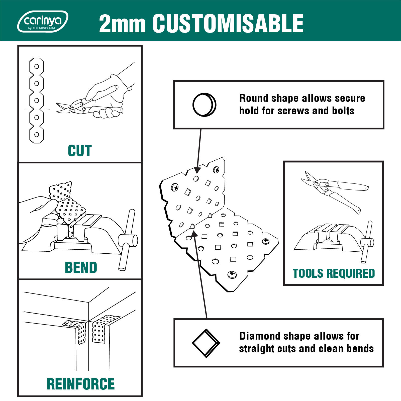 Carinya 40 x 60 x 150 x 2mm Galvanised Angle Make-A-Bracket 5 Carinya 40 x 60 x 150 x 2mm Galvanised Angle Make-A-Bracket