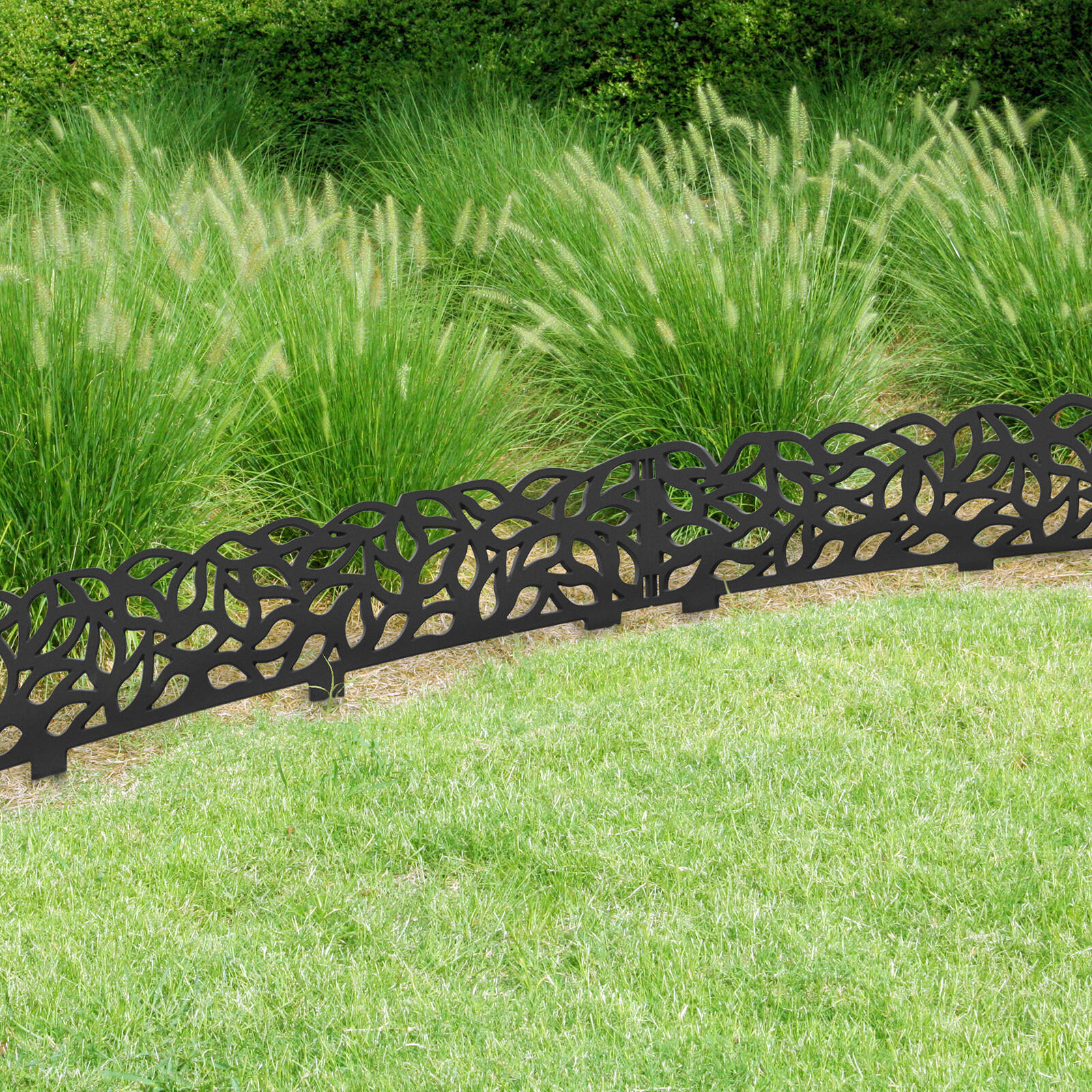 Matrix 900 x 150mm Charcoal Falling Leaves Garden Edging