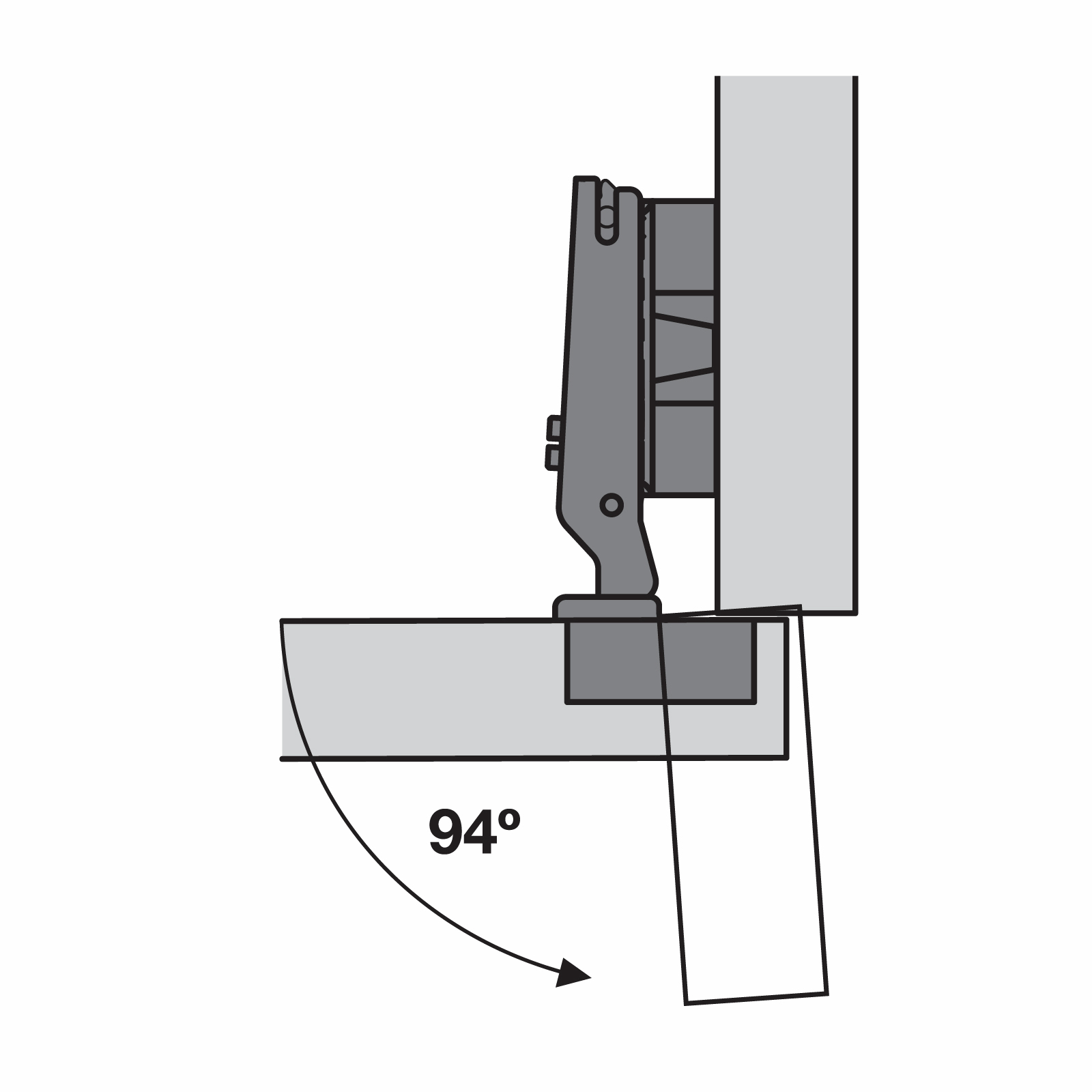 Hafele Salice 94° Mini Hinge Half Overlay Slide On - 1 Pair