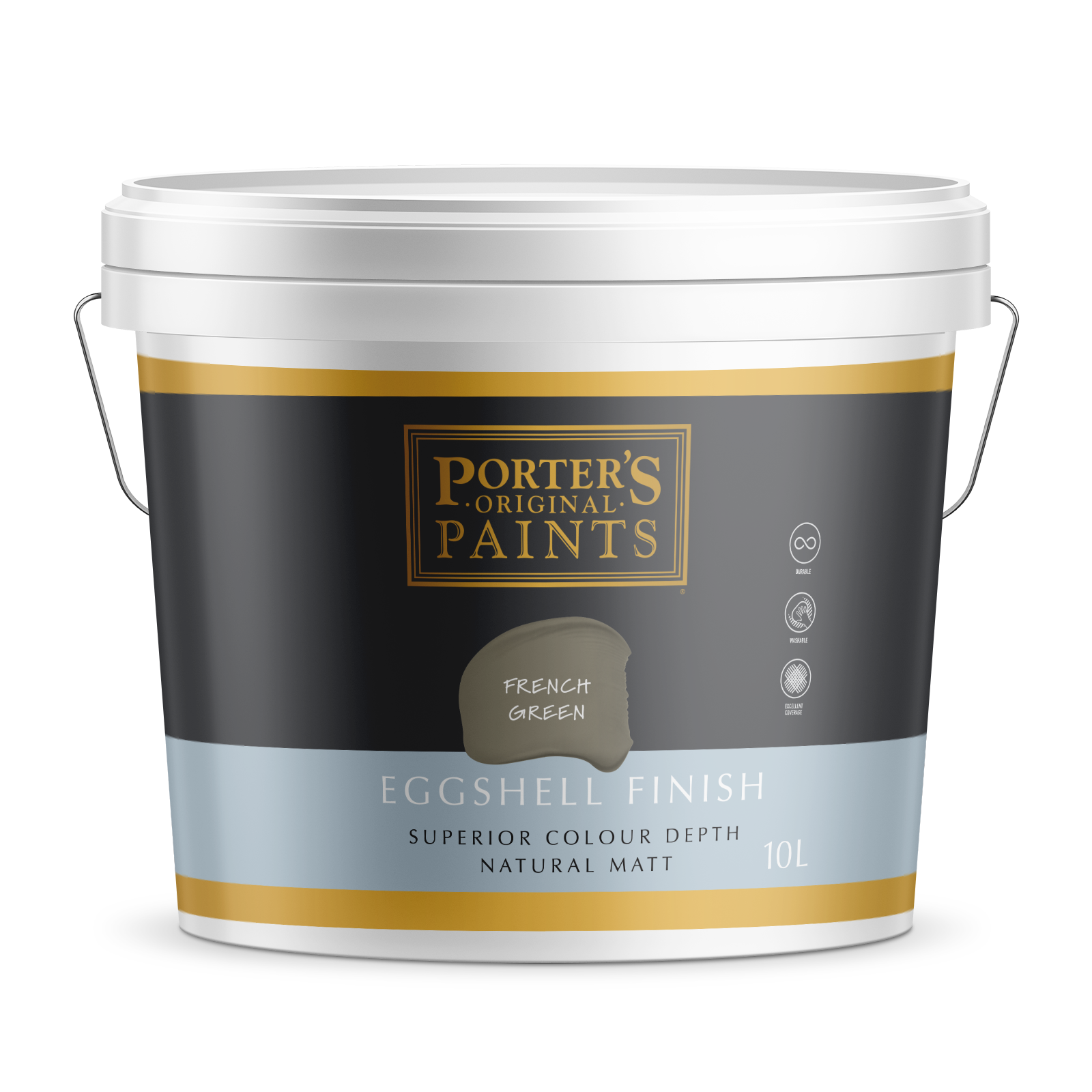 Porter's Paints 10L French Green Eggshell Finish