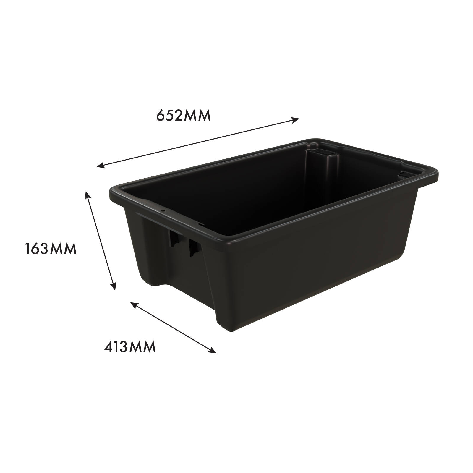 Handy Storage 30L Black Heavy Duty Crate