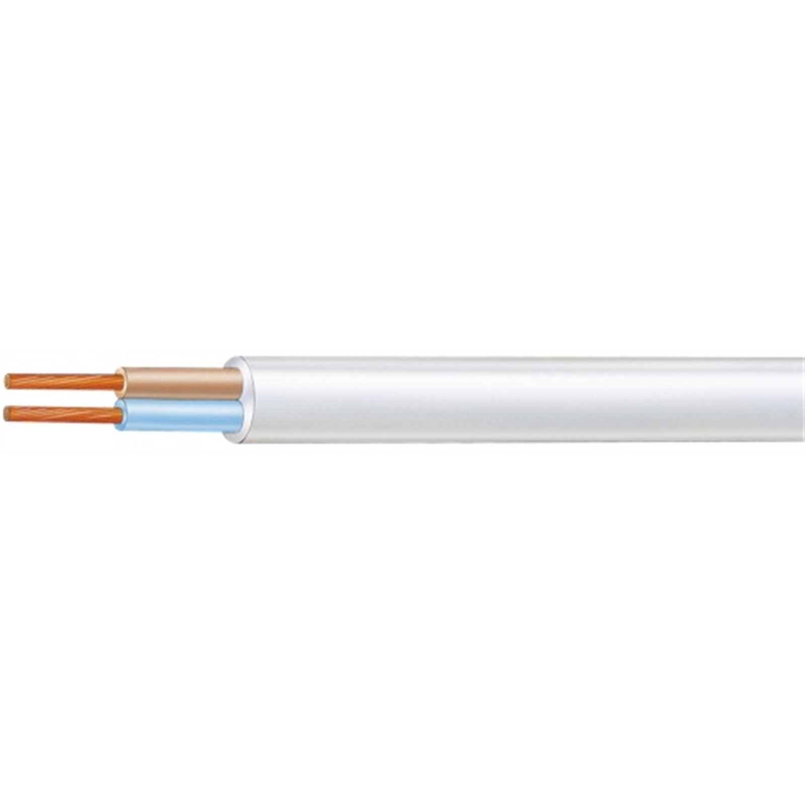 Olex 2 Core White Electrical Cable - Per Metre - 1m