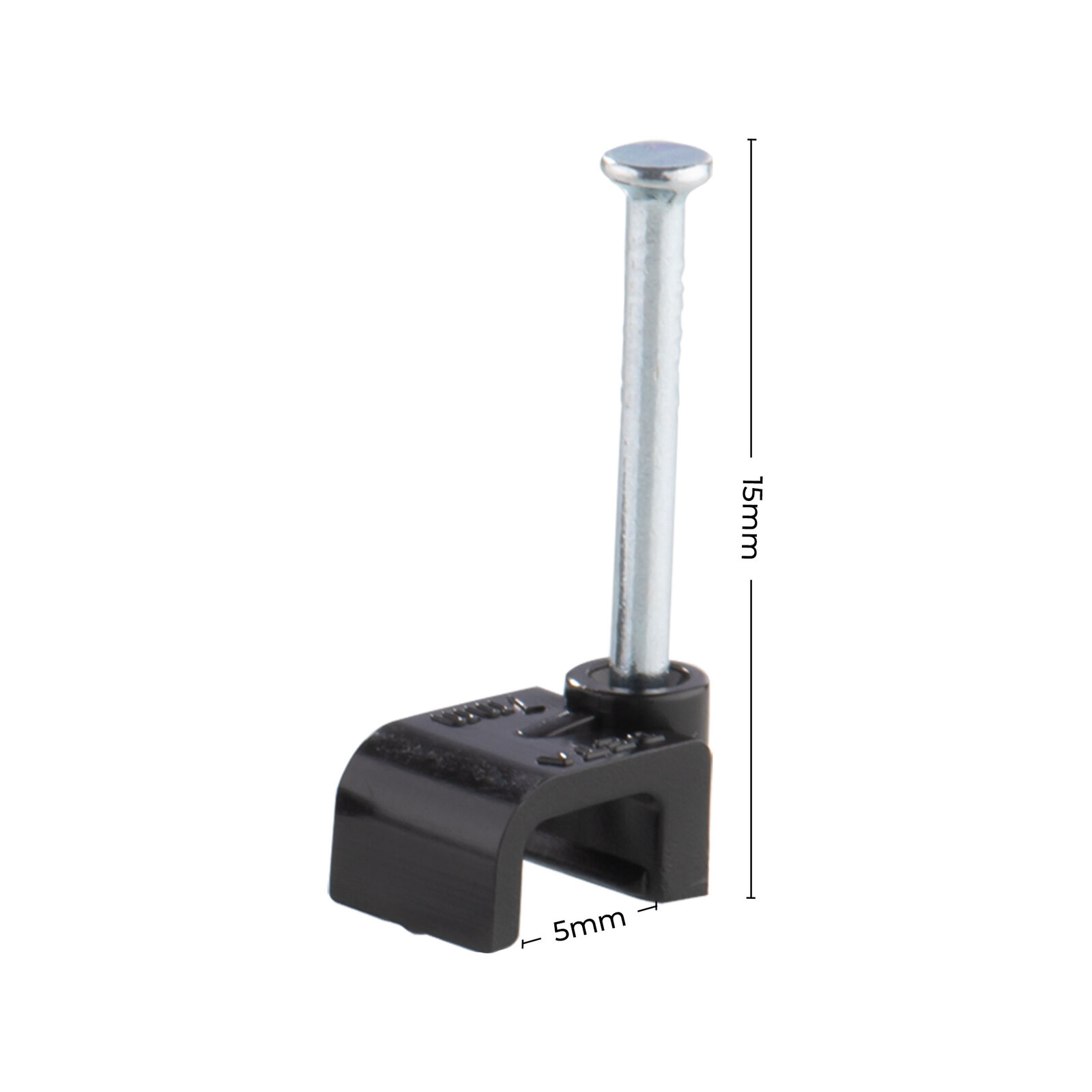 DETA 5mm Black Flat Cable Clips - 20 Pack - Black