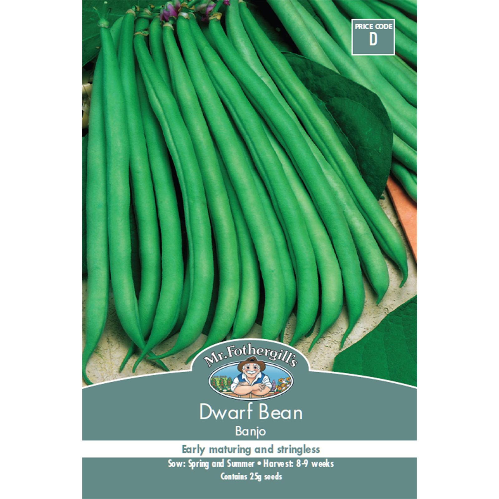 Mr Fothergill's Banjo Dwarf Bean Vegetable Seeds