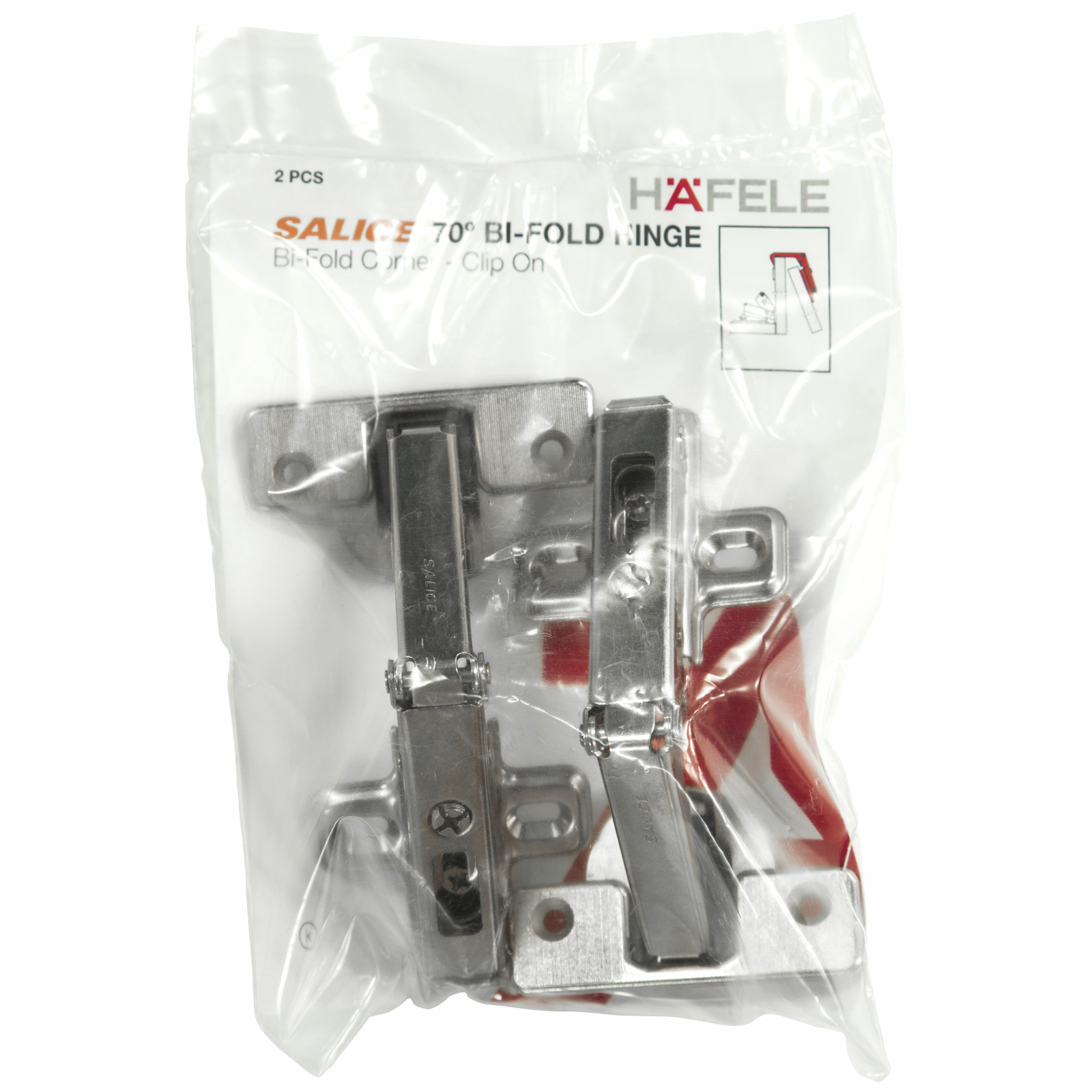 Hafele Salice 70° Bifold Corner Hinge Clip On - 1 Pair 3 Hafele Salice 70° Bifold Corner Hinge Clip On - 1 Pair