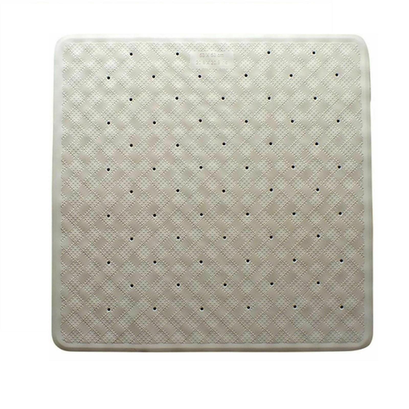 Barelli Non-Slip White Rubber Bath Mat - 53x53cm