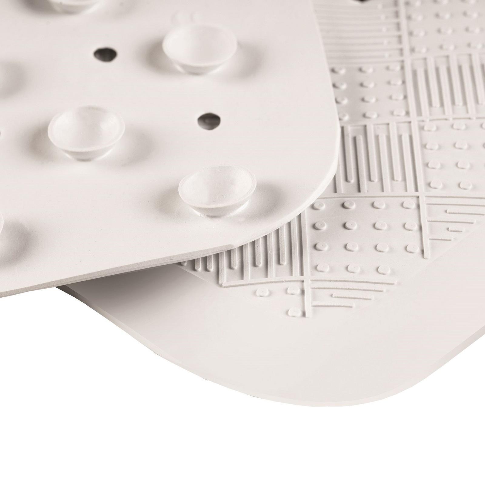 Barelli Non-Slip White Rubber Bath Mat - 53x53cm