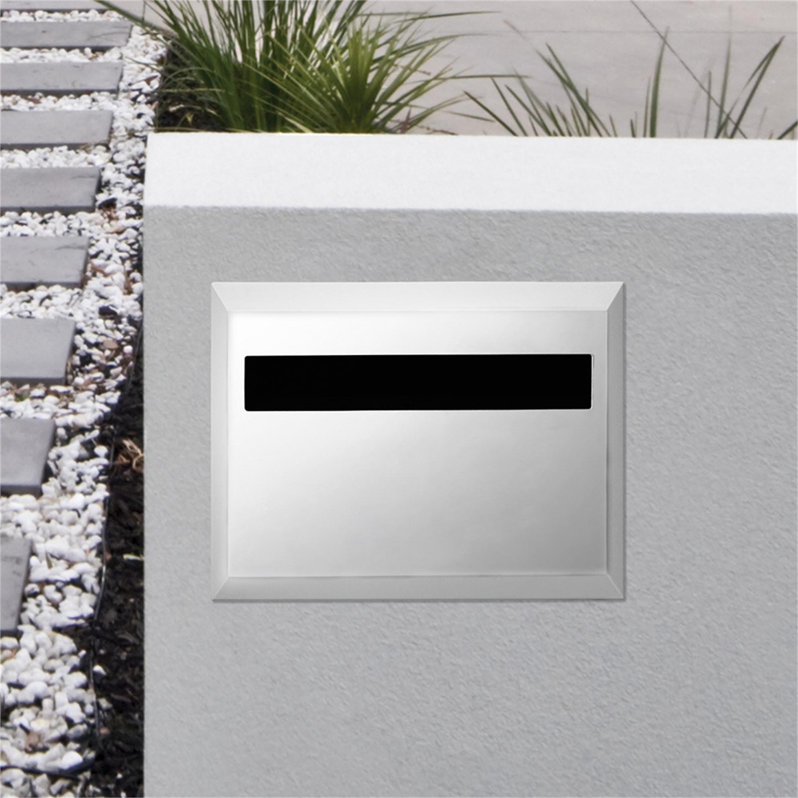 Sandleford 230mm Polished Silver Brickies Front And Back Letterbox With Back Open 3 Sandleford 230mm Polished Silver Brickies Front And Back Letterbox With Back Open