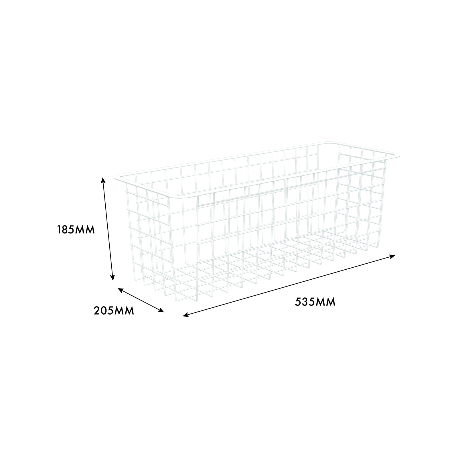 Flexi Storage Home Solutions White 2 Runner Half Width Wire Basket