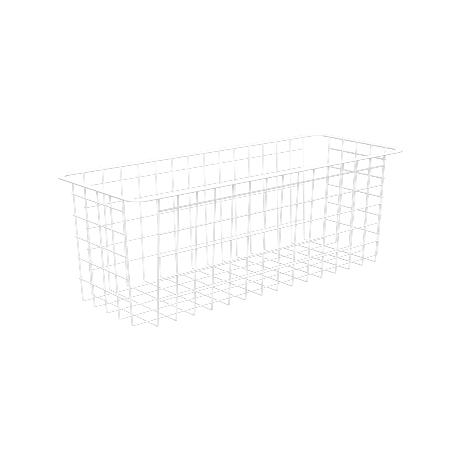 Flexi Storage Home Solutions White 2 Runner Half Width Wire Basket