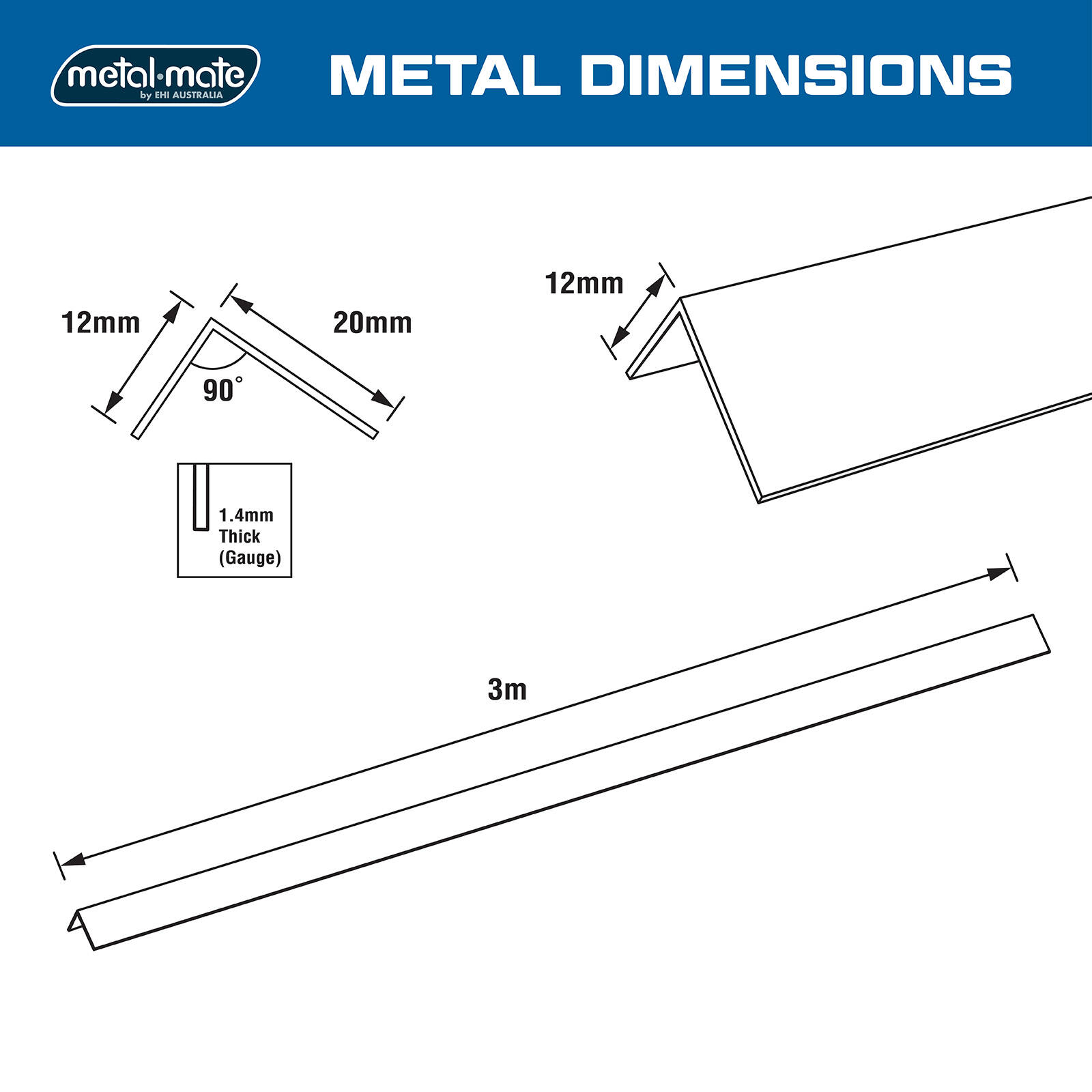 Metal Mate 20 x 12 x 1.4mm 3m White Aluminium Unequal Angle 4 Metal Mate 20 x 12 x 1.4mm 3m White Aluminium Unequal Angle